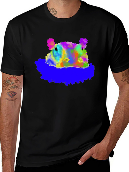 Abstract Bear Graphic T-Shirt - Soft Cotton Blend