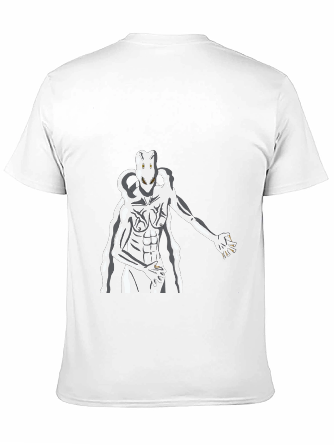 Abstract White Figure Graphic Black T-Shirt