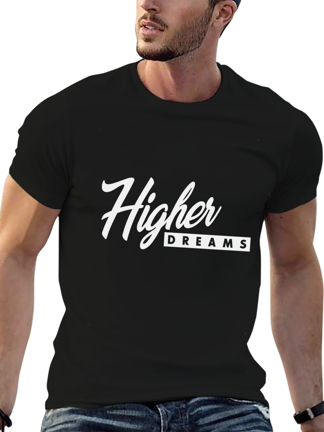 Higher Dreams Black Graphic T-Shirt