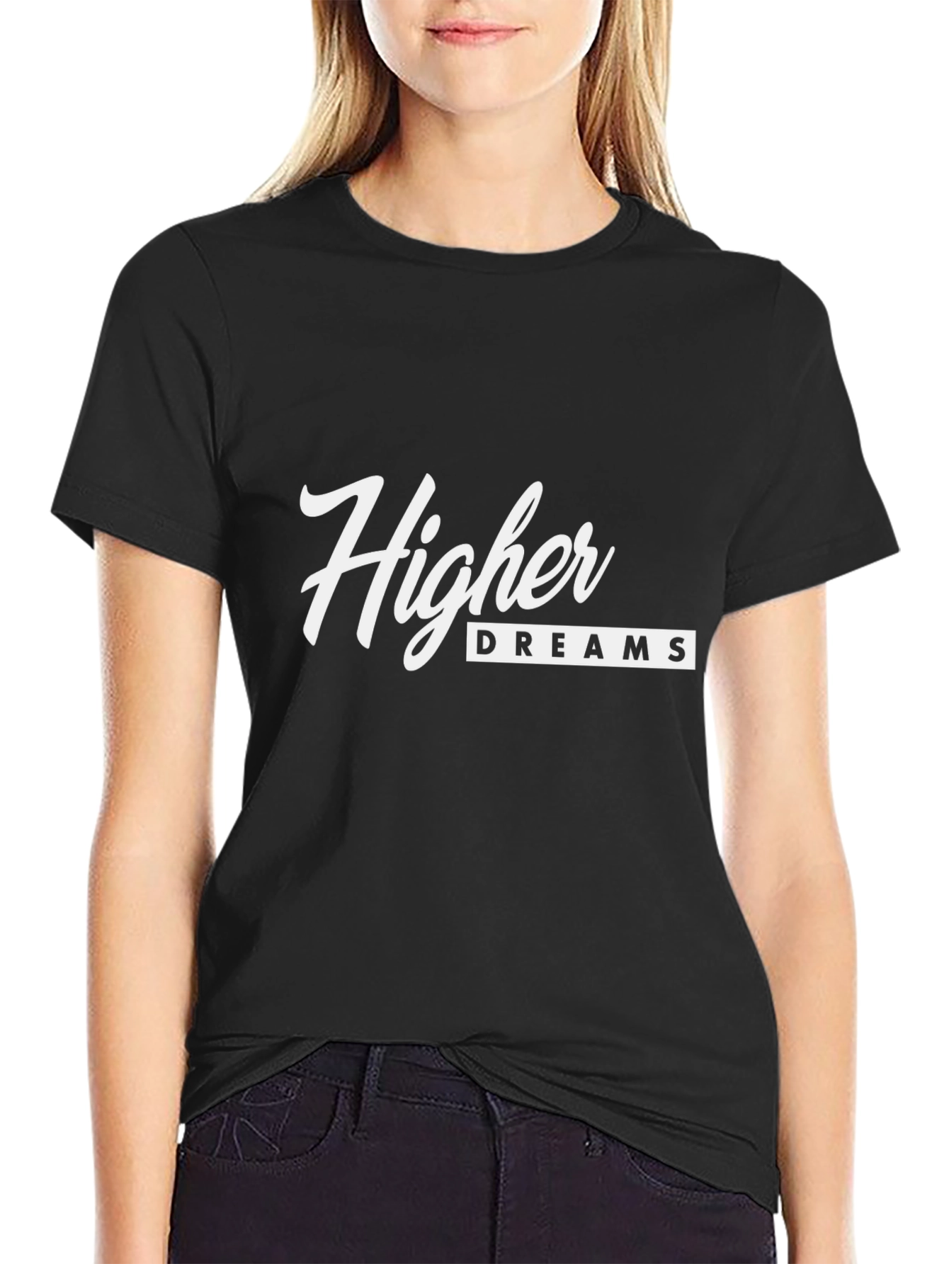 Higher Dreams Black Graphic T-Shirt