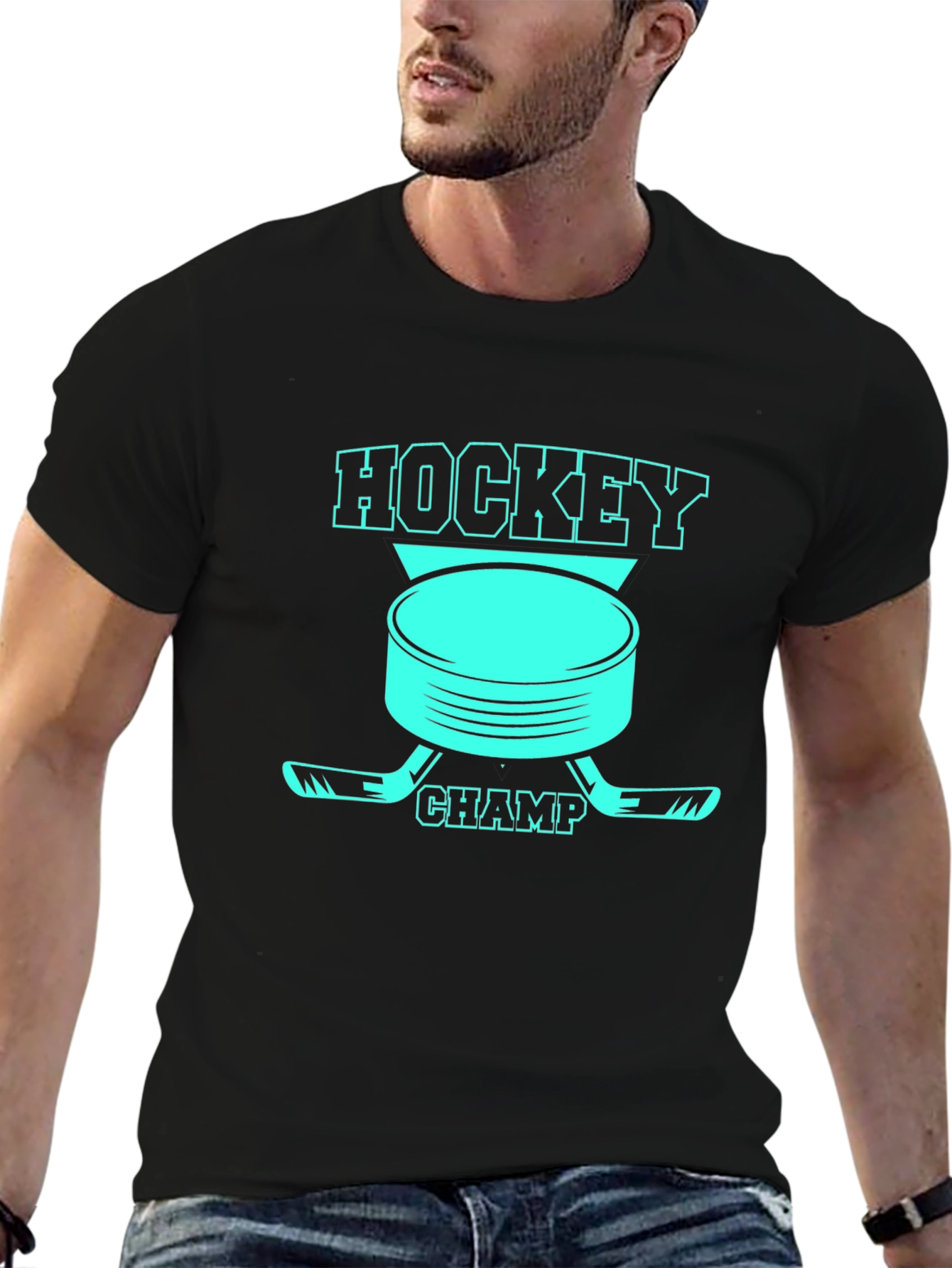 Hockey Champ Graphic Tee - Black