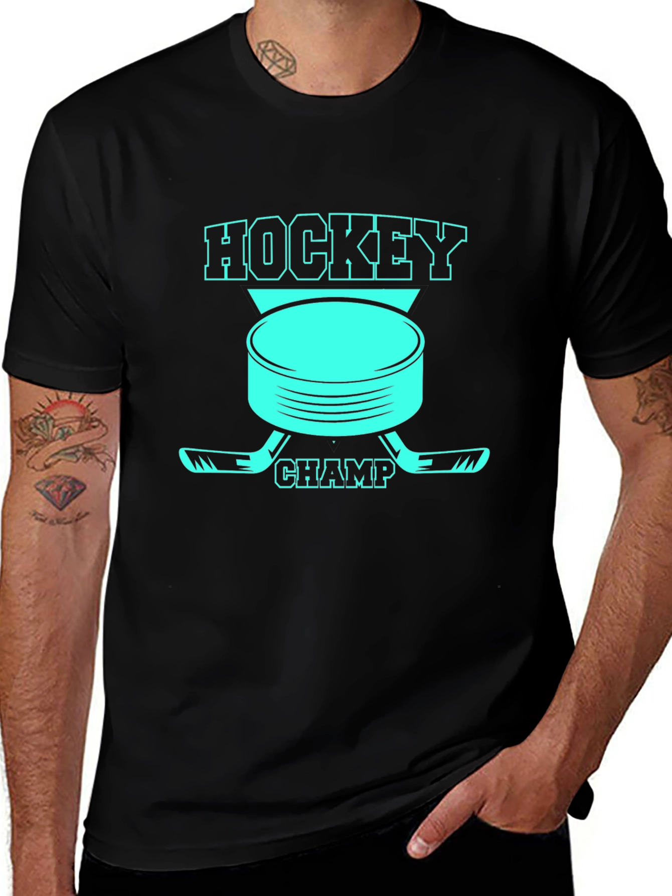 Hockey Champ Graphic Tee - Black