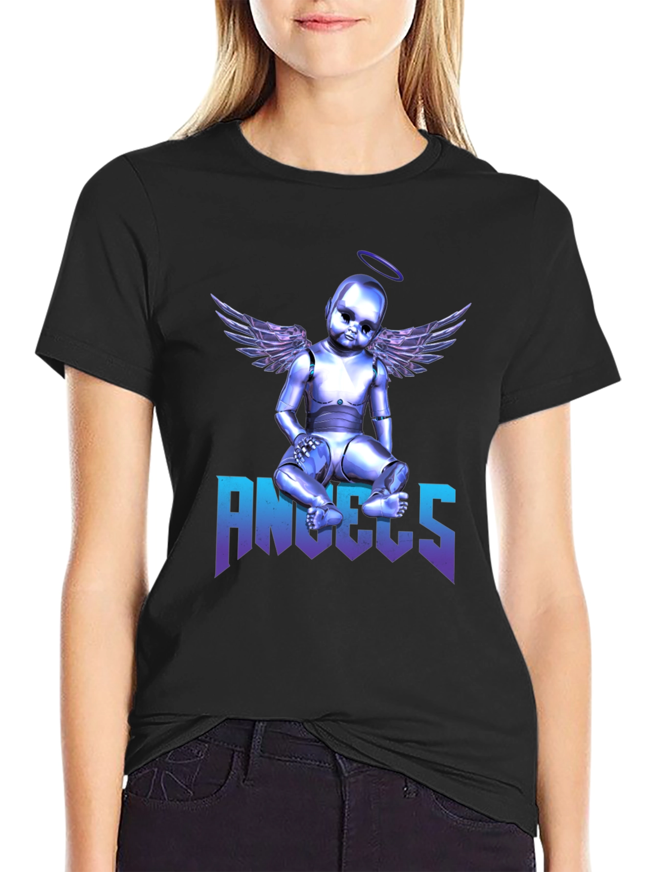 Angels Robot Baby Graphic Print T-Shirt