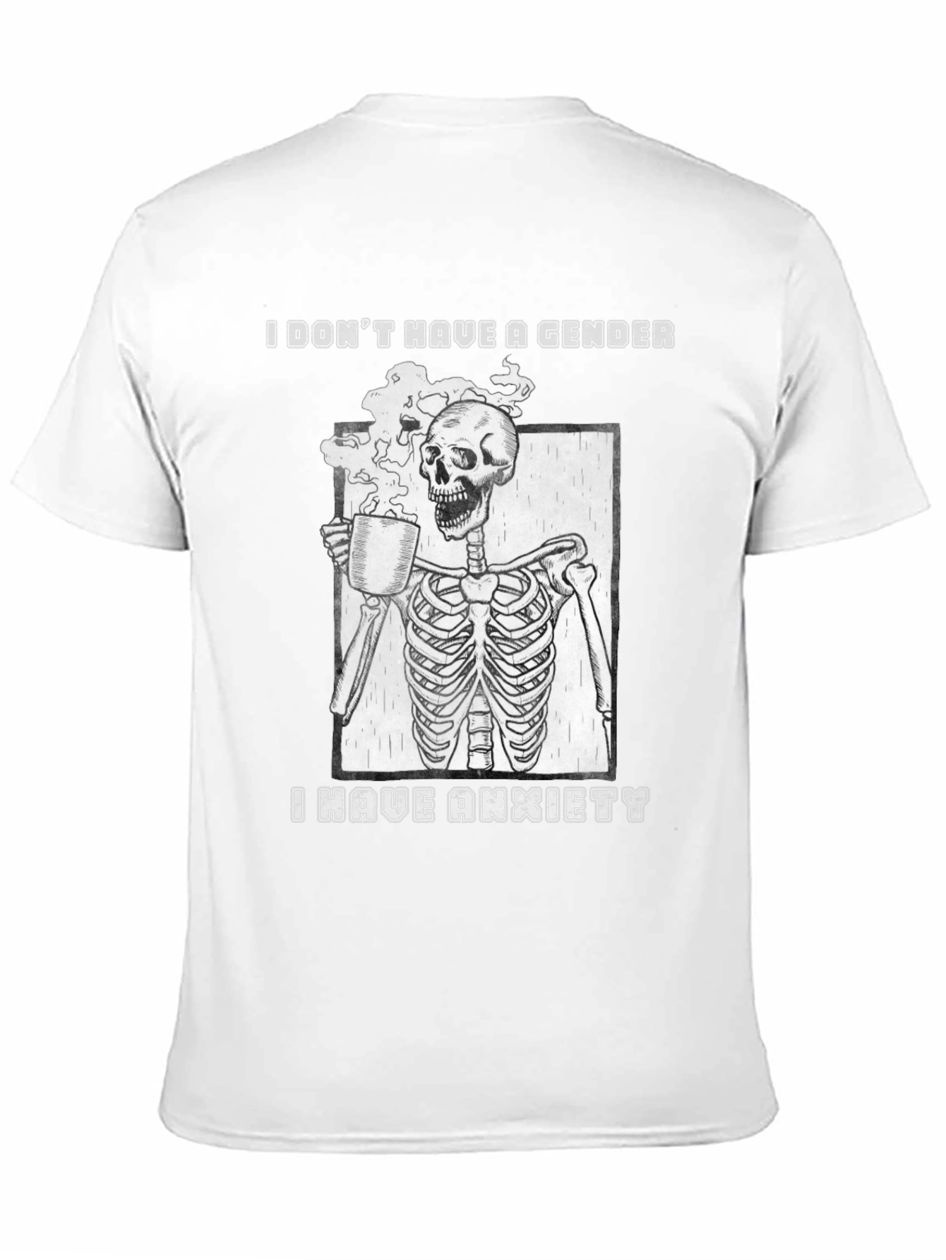 I Dont Have a Gender Anxiety Skeleton Graphic T-Shirt