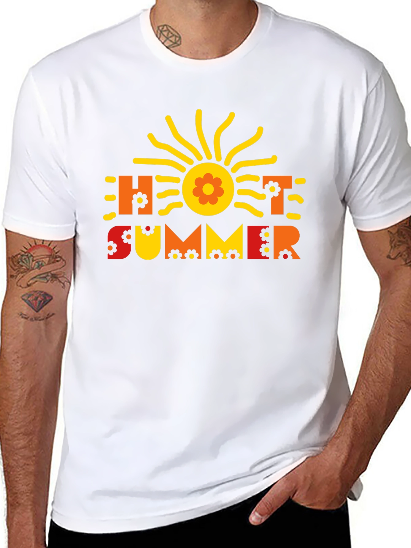 Hot Summer Graphic Tee - Retro Style