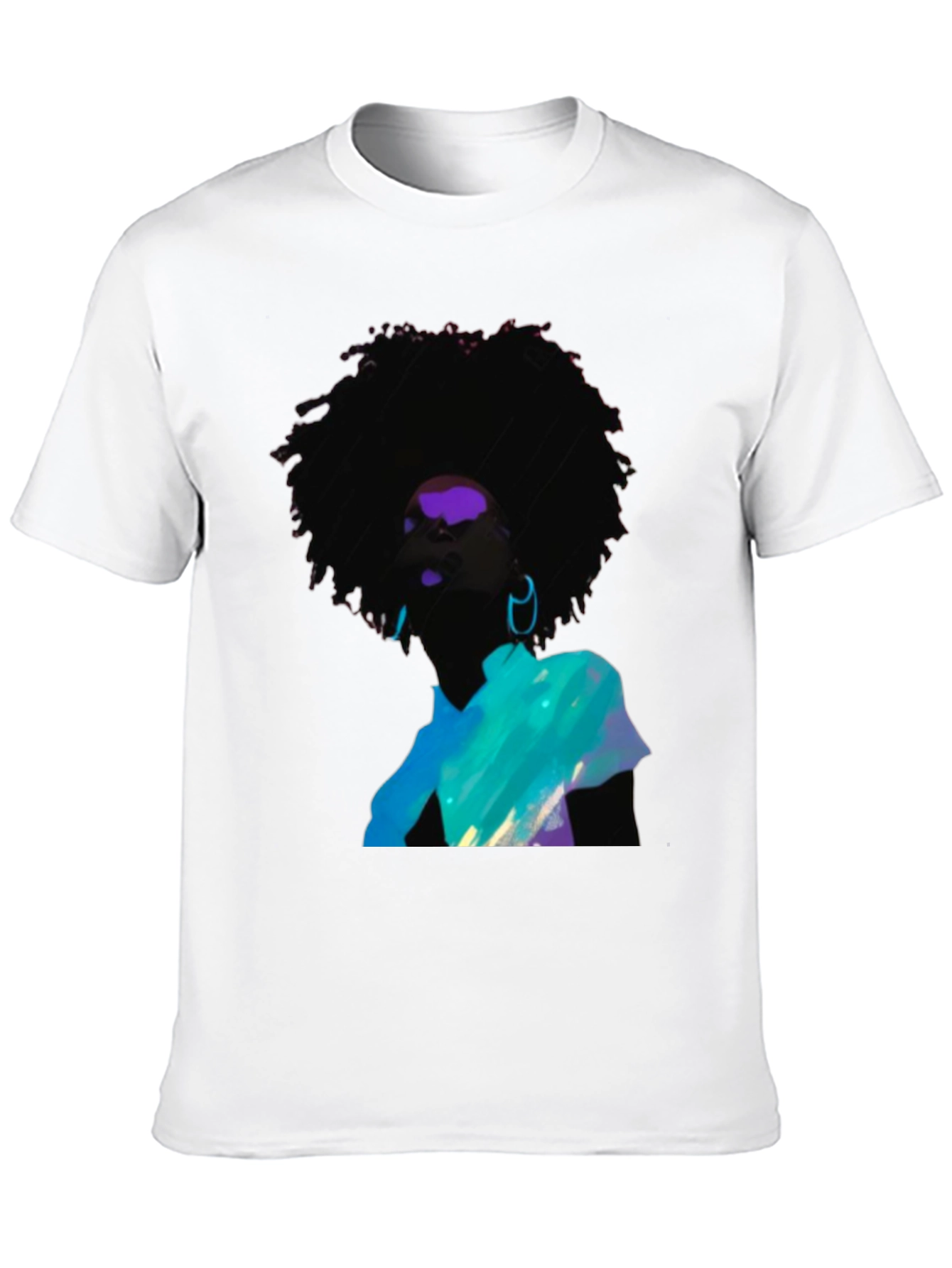 Afro Art Graphic Tee - Stylish Black Cotton Shirt