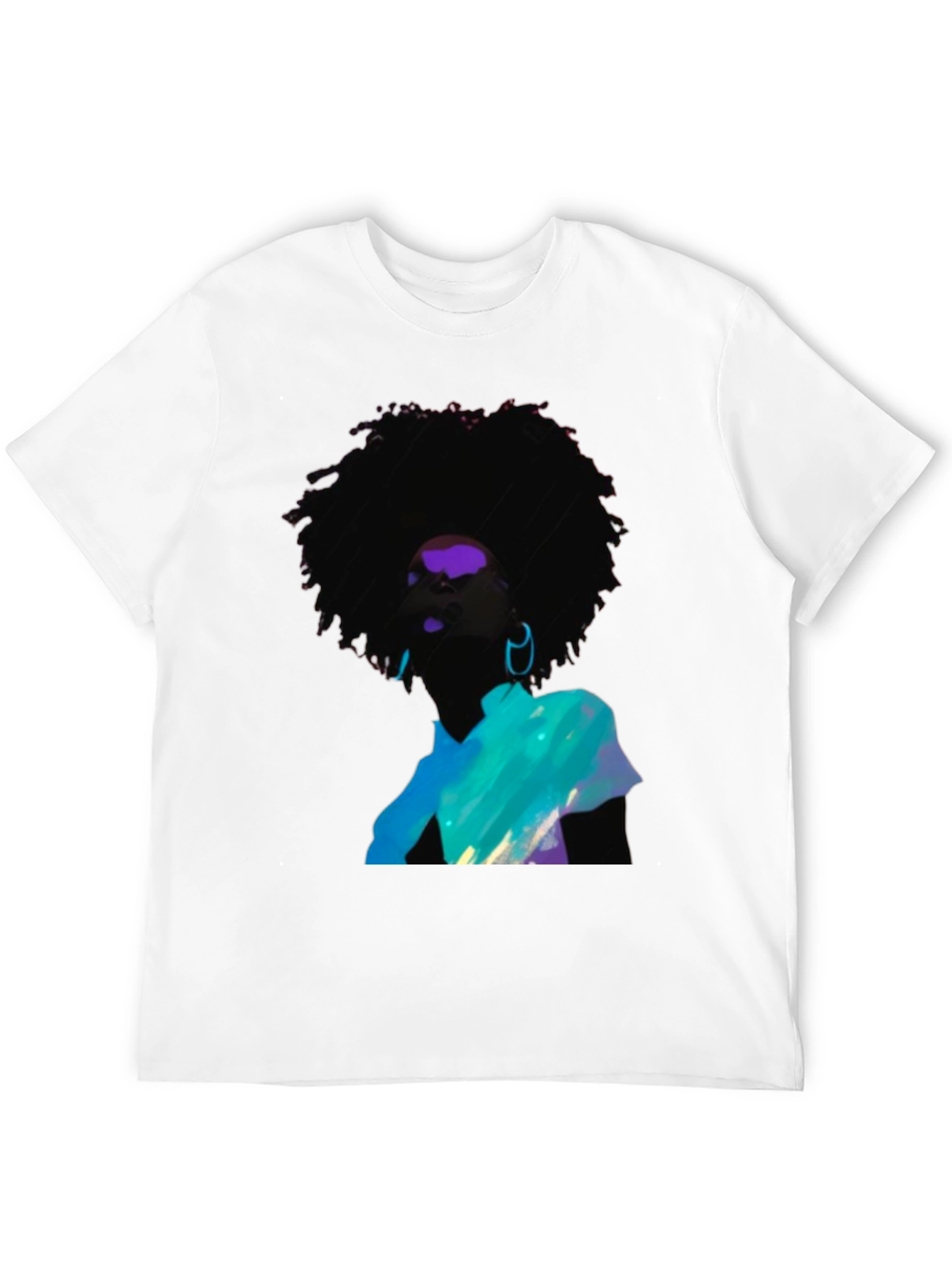 Afro Art Graphic Tee - Stylish Black Cotton Shirt