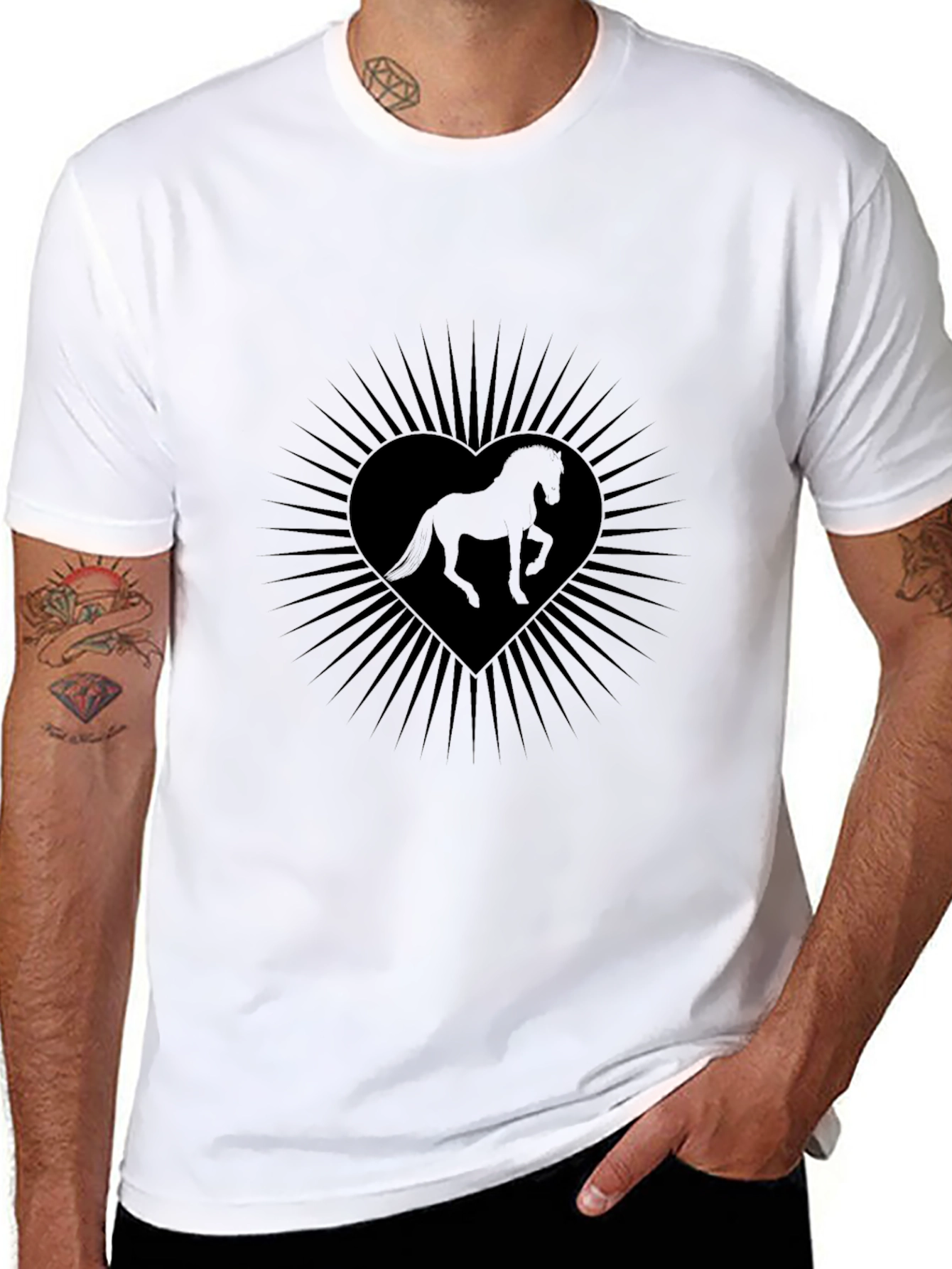 Horse Heart Tee - Stylish Graphic T-Shirt