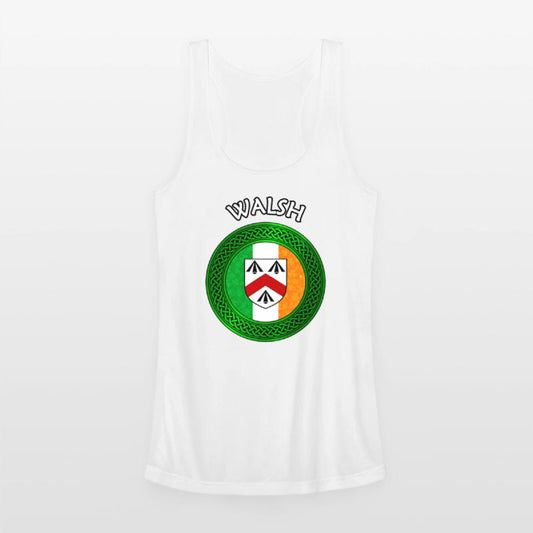 Walsh Coat of Arms on Shamrock Irish Flag