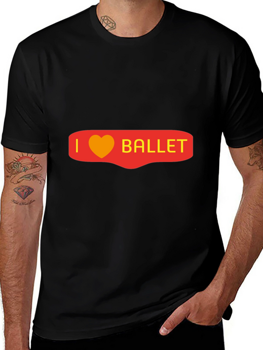 I Heart Ballet Graphic Tee - Black Cotton Blend