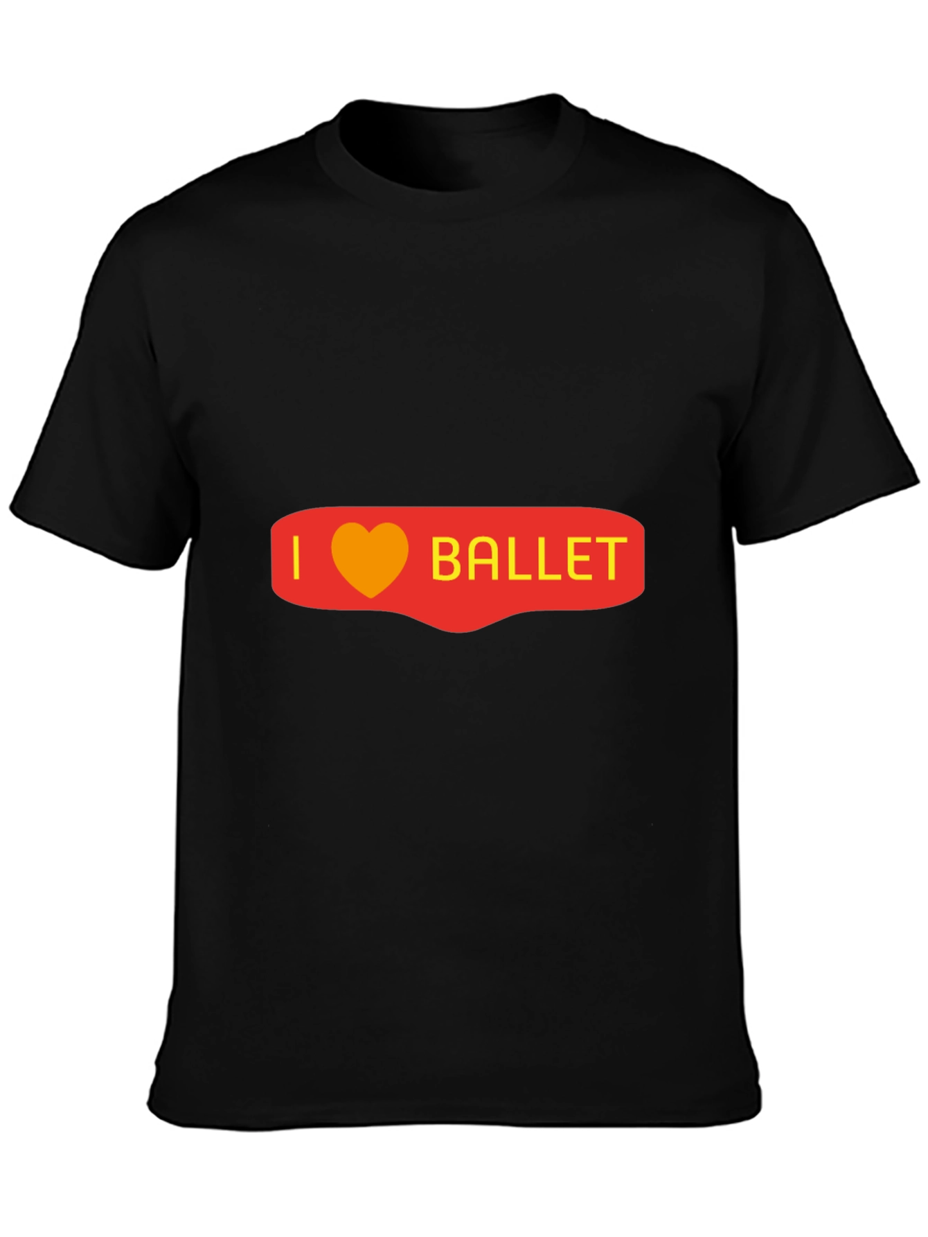 I Heart Ballet Graphic Tee - Black Cotton Blend
