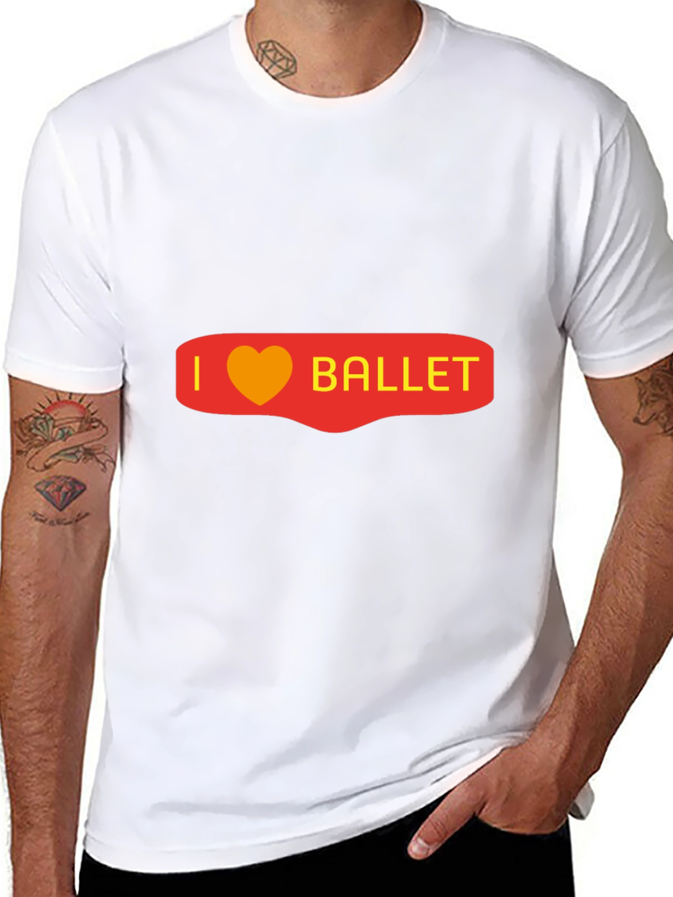 I Heart Ballet Graphic Tee - Black Cotton Blend