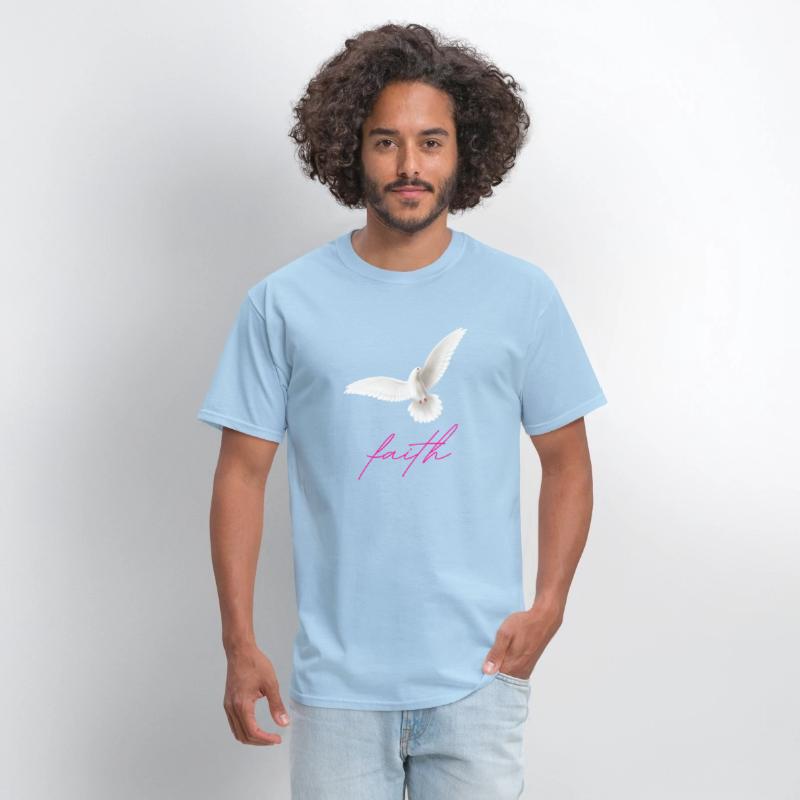 White and Cyan Faith Motivational T shirt