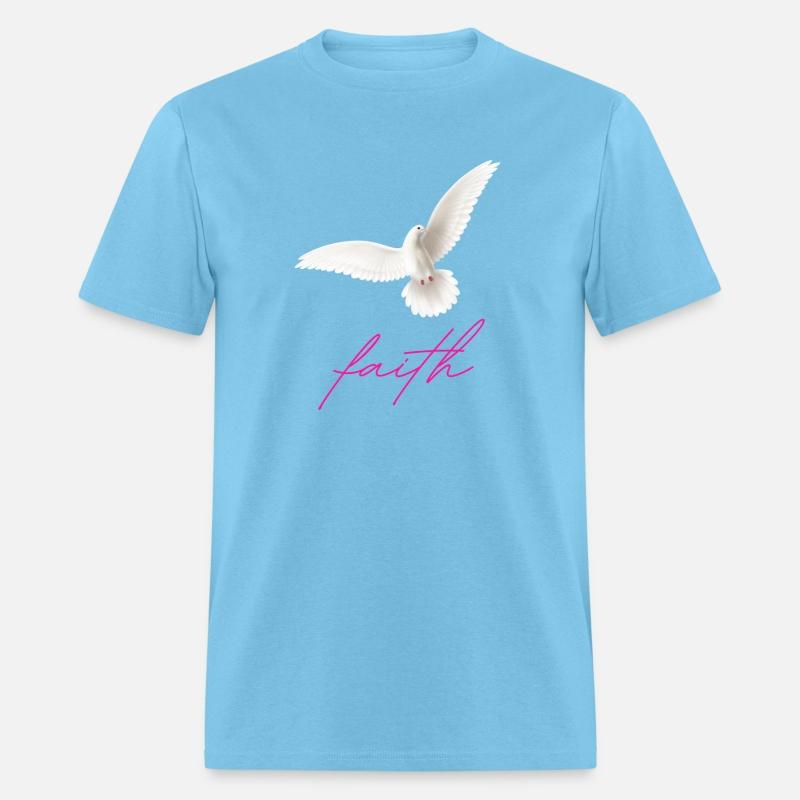 White and Cyan Faith Motivational T shirt