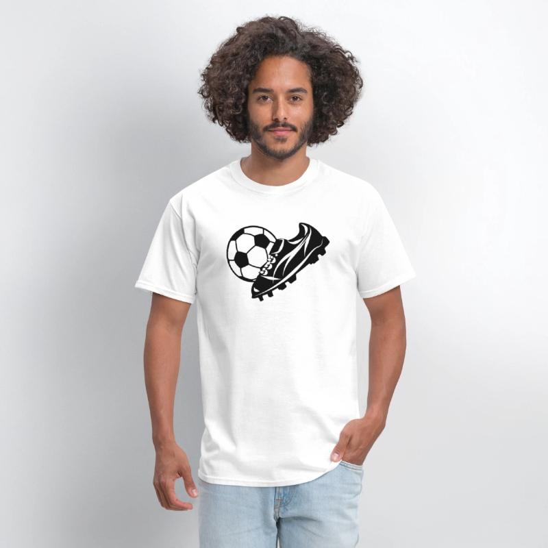 White soccer ball with soccer shoe