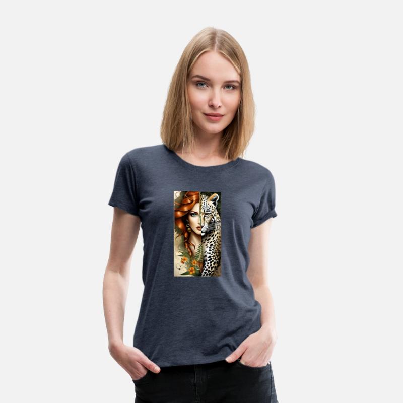wild redhead jungle girl and a majestic leopard tw