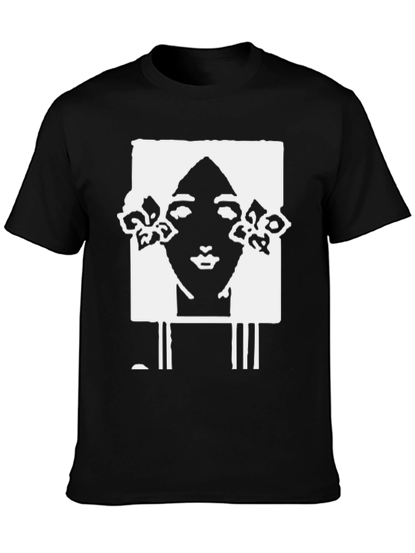 Abstract Woman Graphic T-Shirt - Black