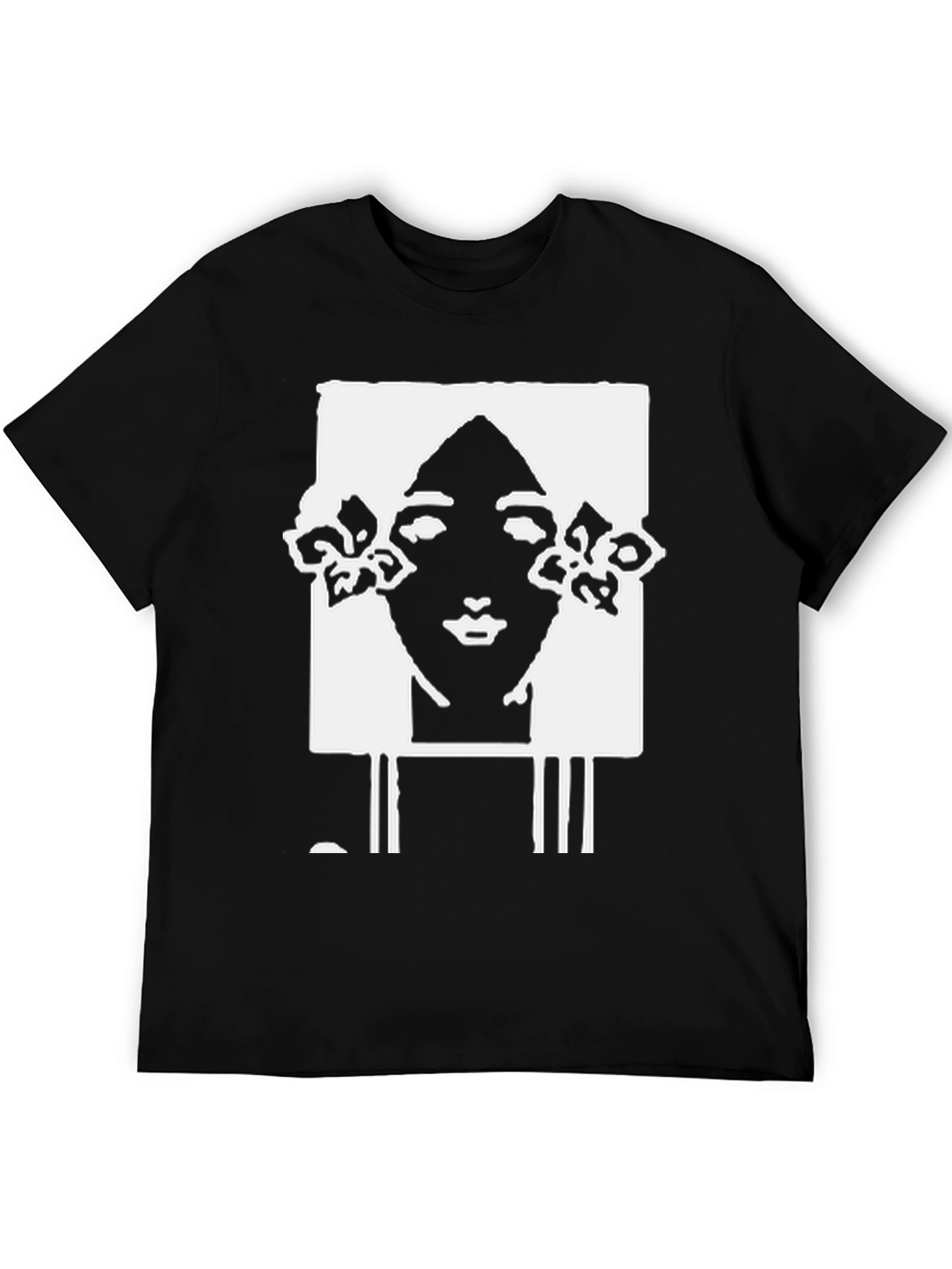 Abstract Woman Graphic T-Shirt - Black