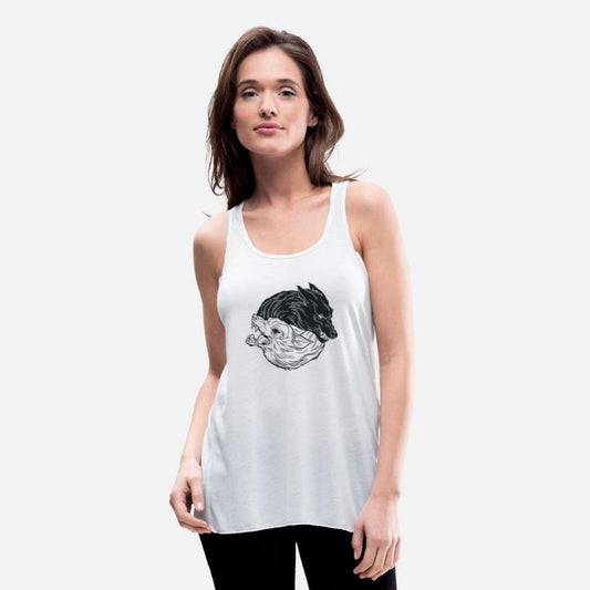 Wolf yin yang meditation philosophy symbol