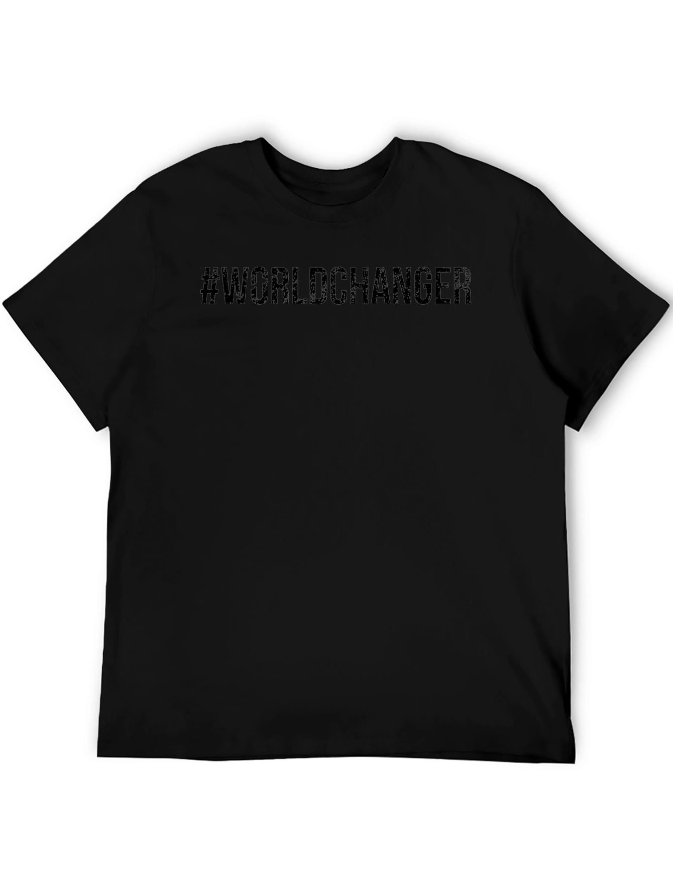 #Worldchanger Black Graphic T-Shirt - Modern Casual Style