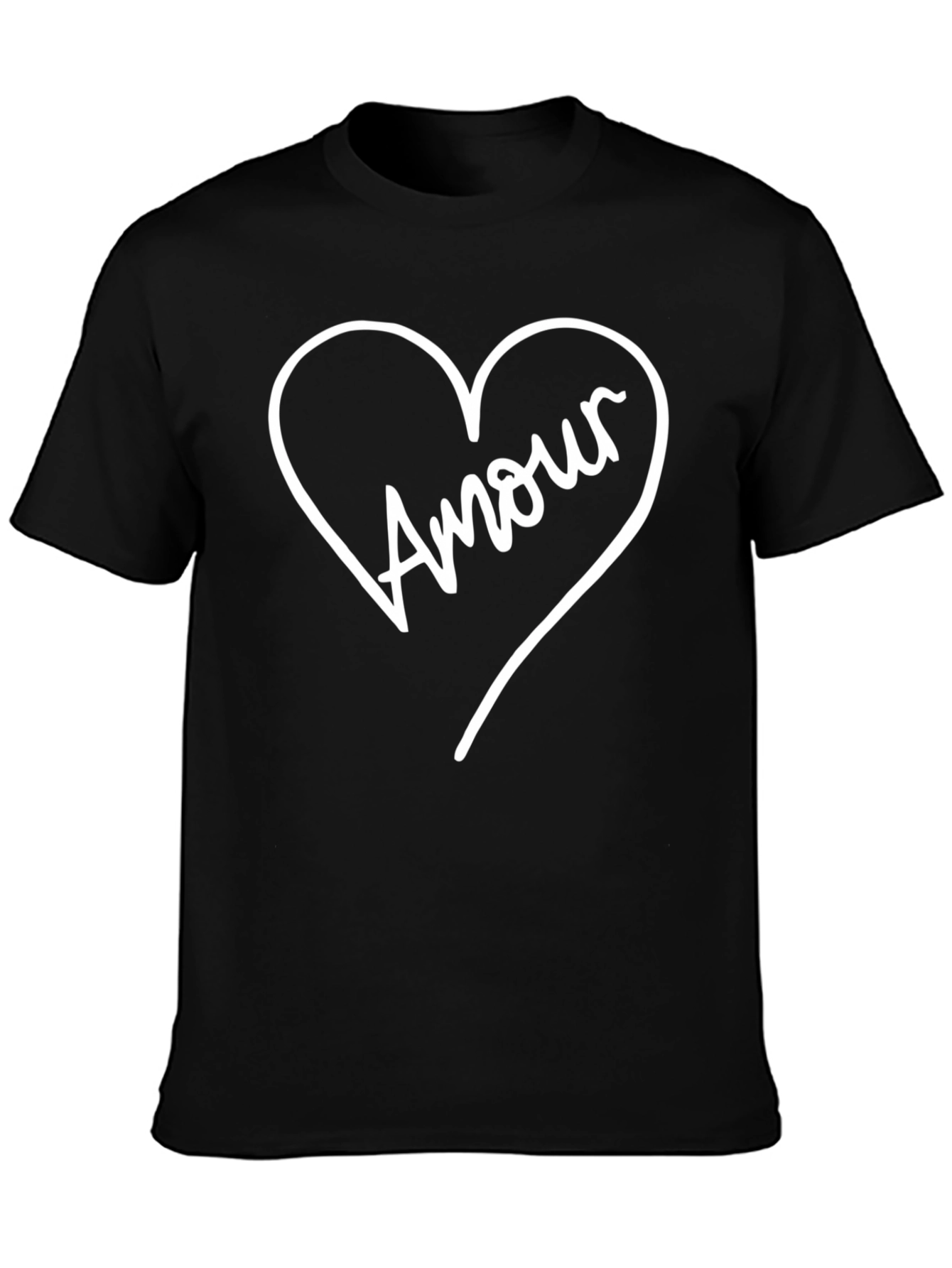 Amour Heart Graphic Black T-Shirt
