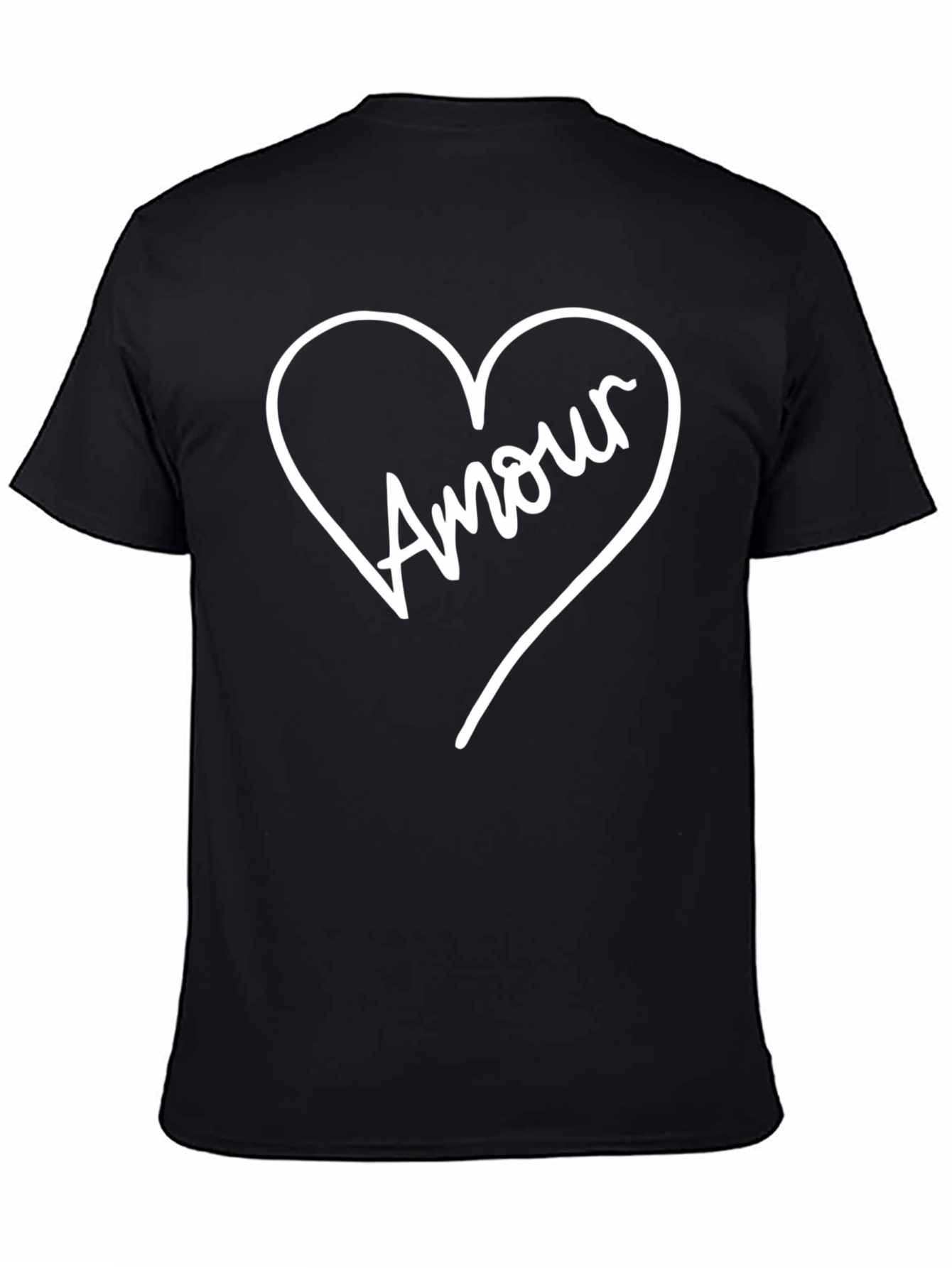 Amour Heart Graphic Black T-Shirt
