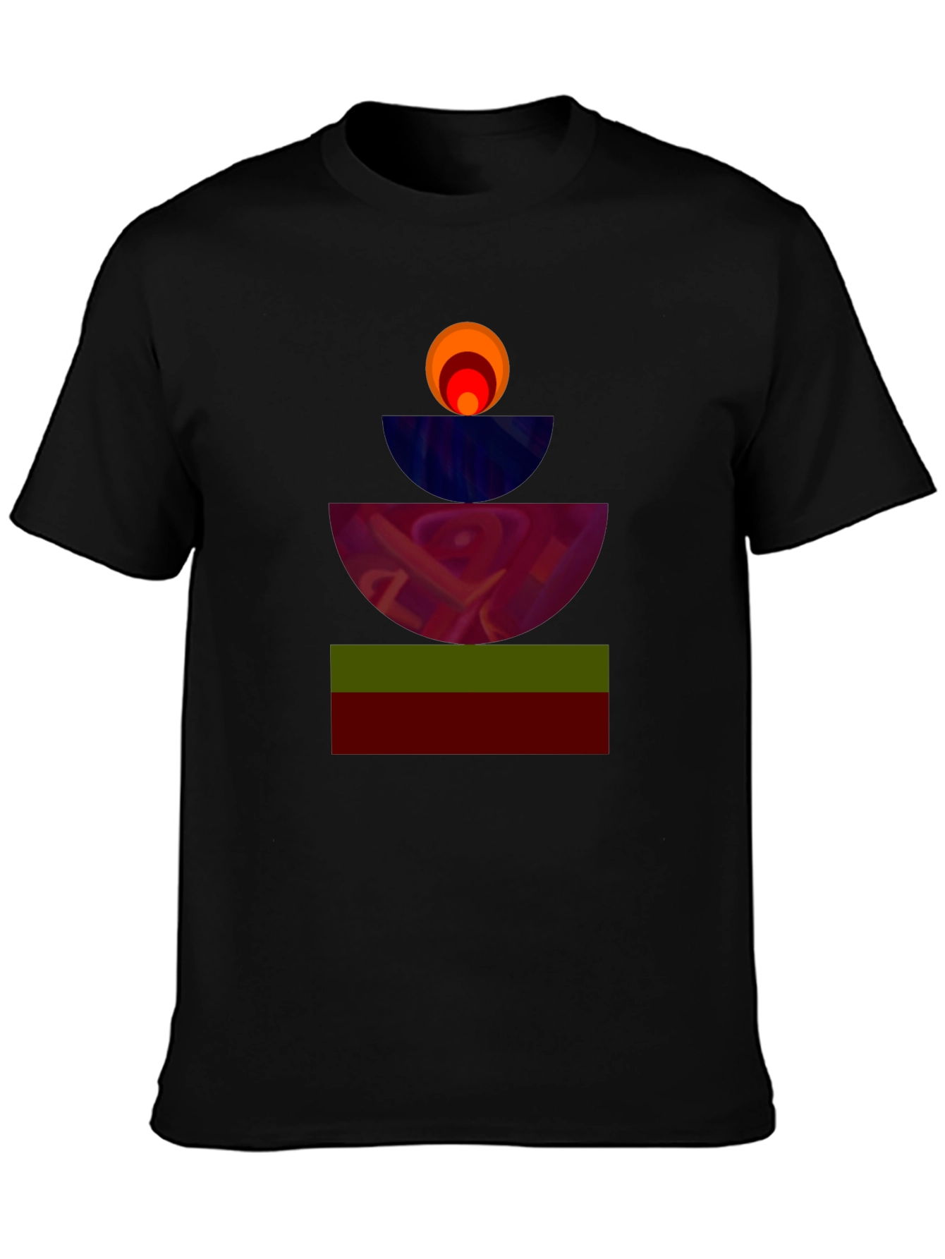 Abstract Geometric Graphic Black Tee