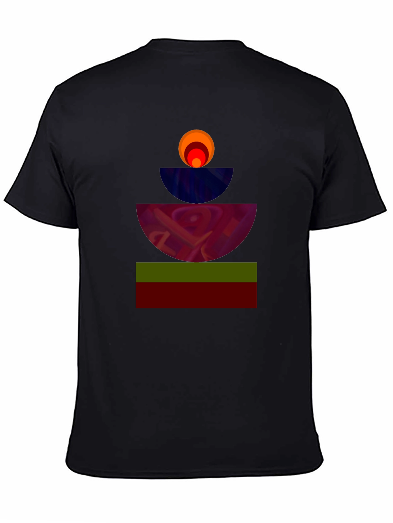 Abstract Geometric Graphic Black Tee