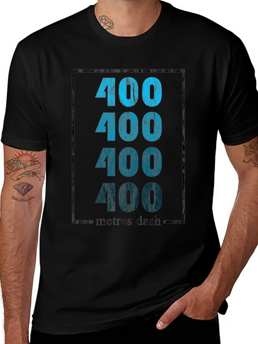 400 Metres Dash Graphic Tee - Athletic Style