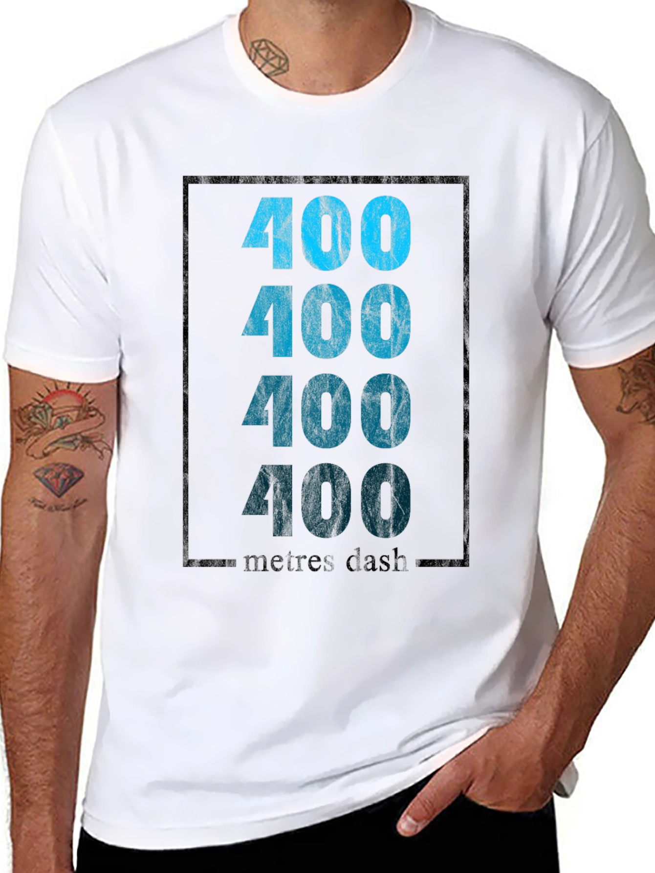 400 Metres Dash Graphic Tee - Athletic Style