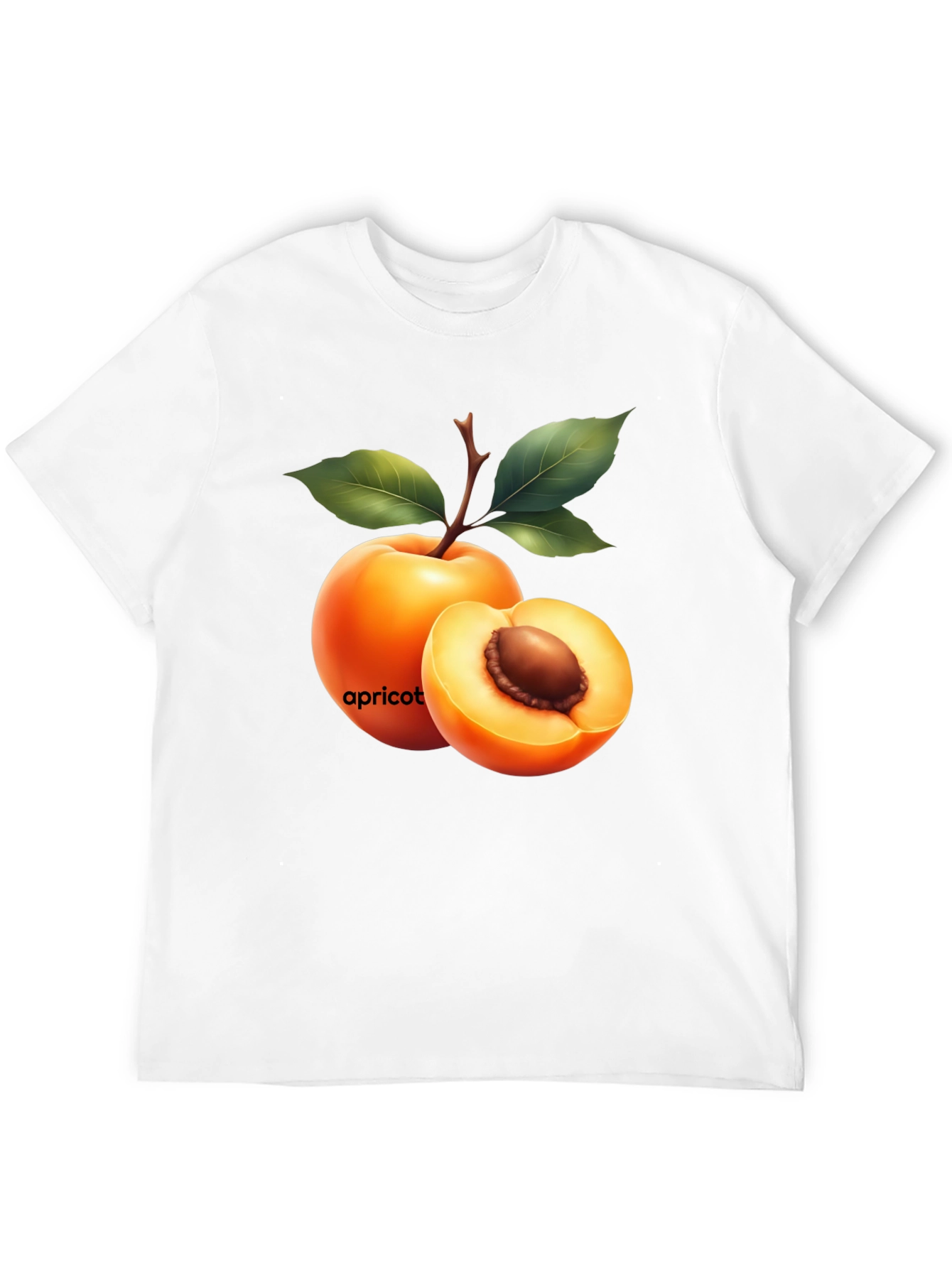 Apricot Graphic Tee - Fresh Fruit Design