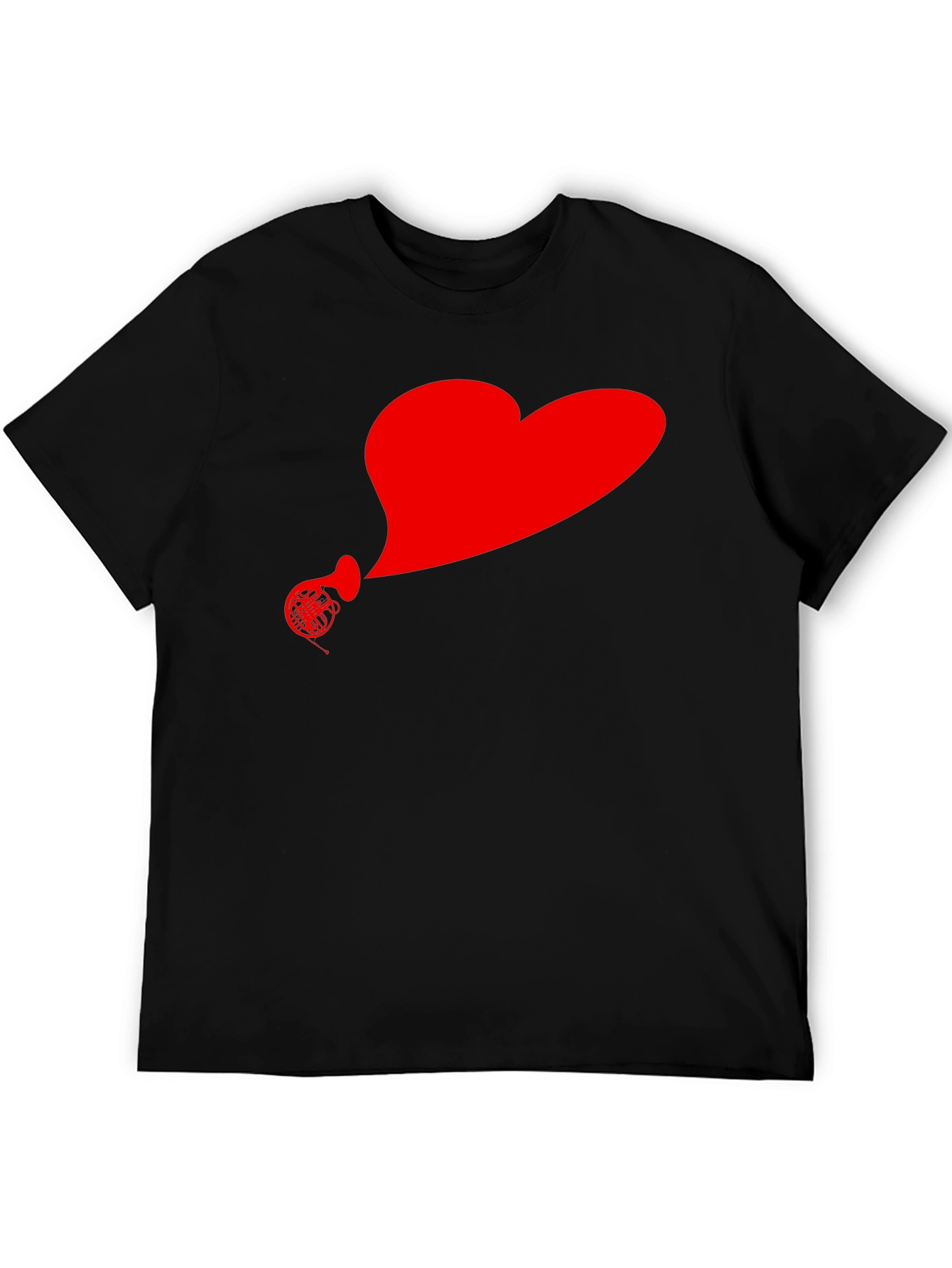 Heart Horn Graphic Tee - Stylish Musicians T-Shirt