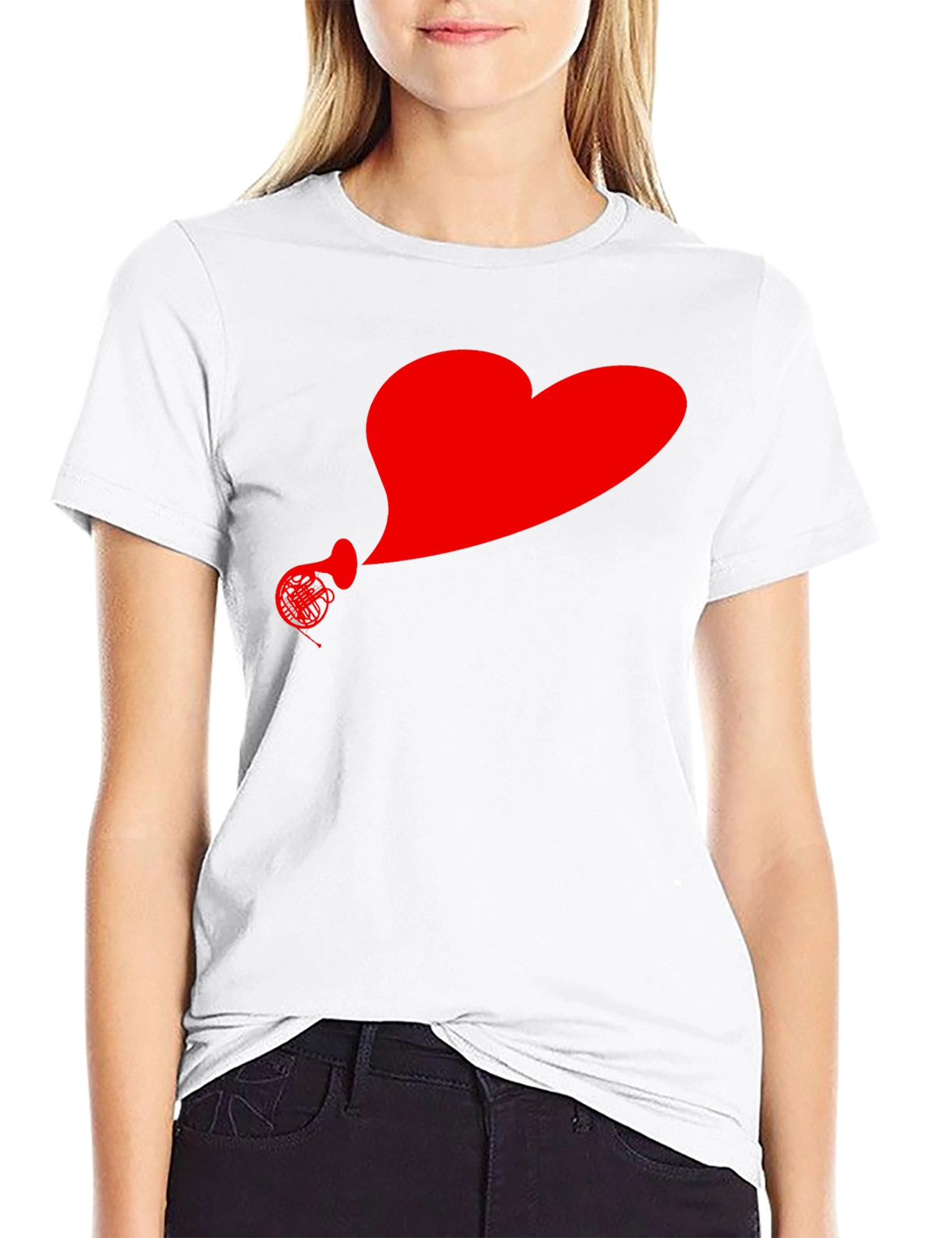 Heart Horn Graphic Tee - Stylish Musicians T-Shirt