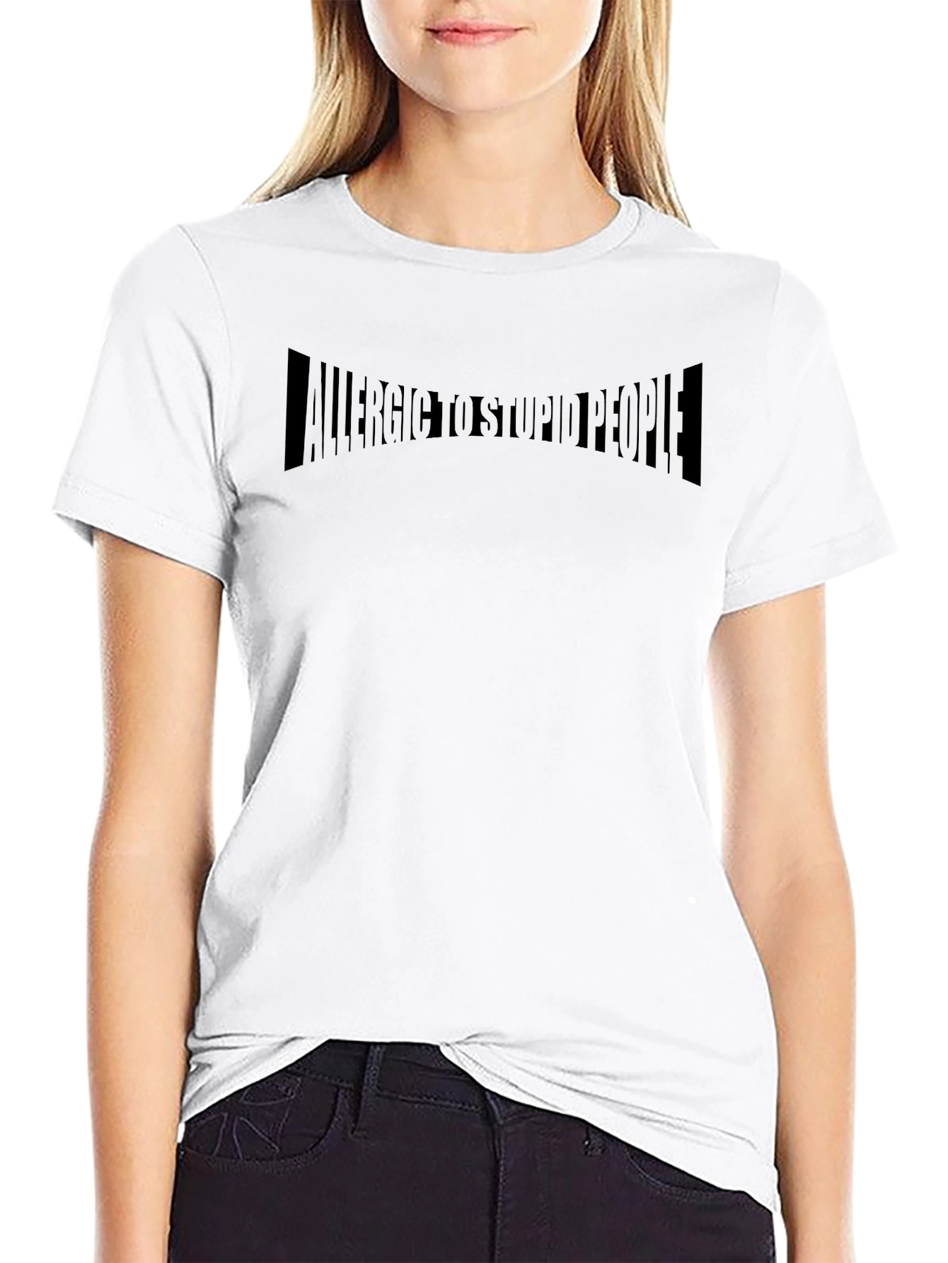 Allergic to Stupid People Black T-Shirt