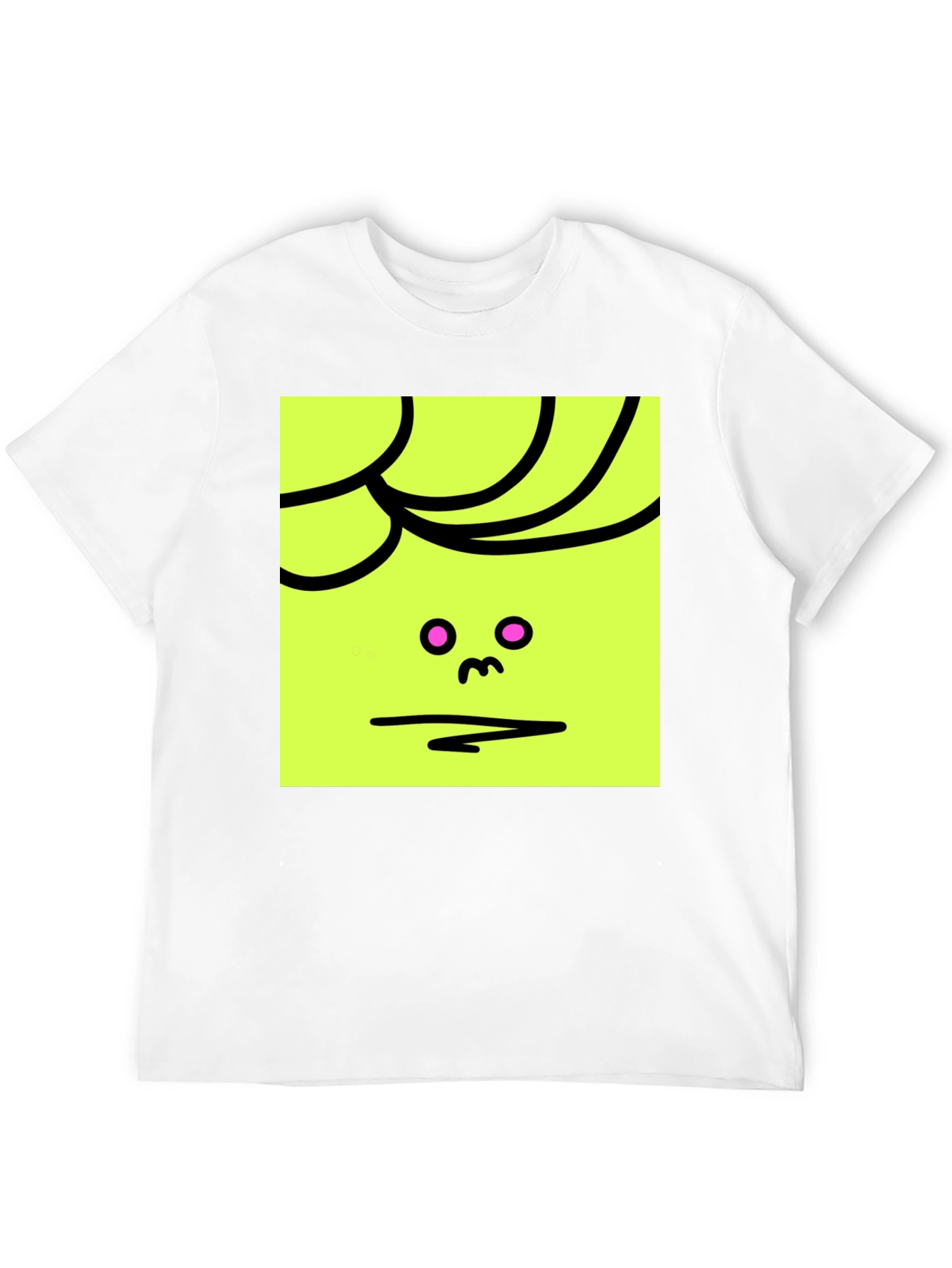 Abstract Face Graphic Tee - Black Cotton Blend