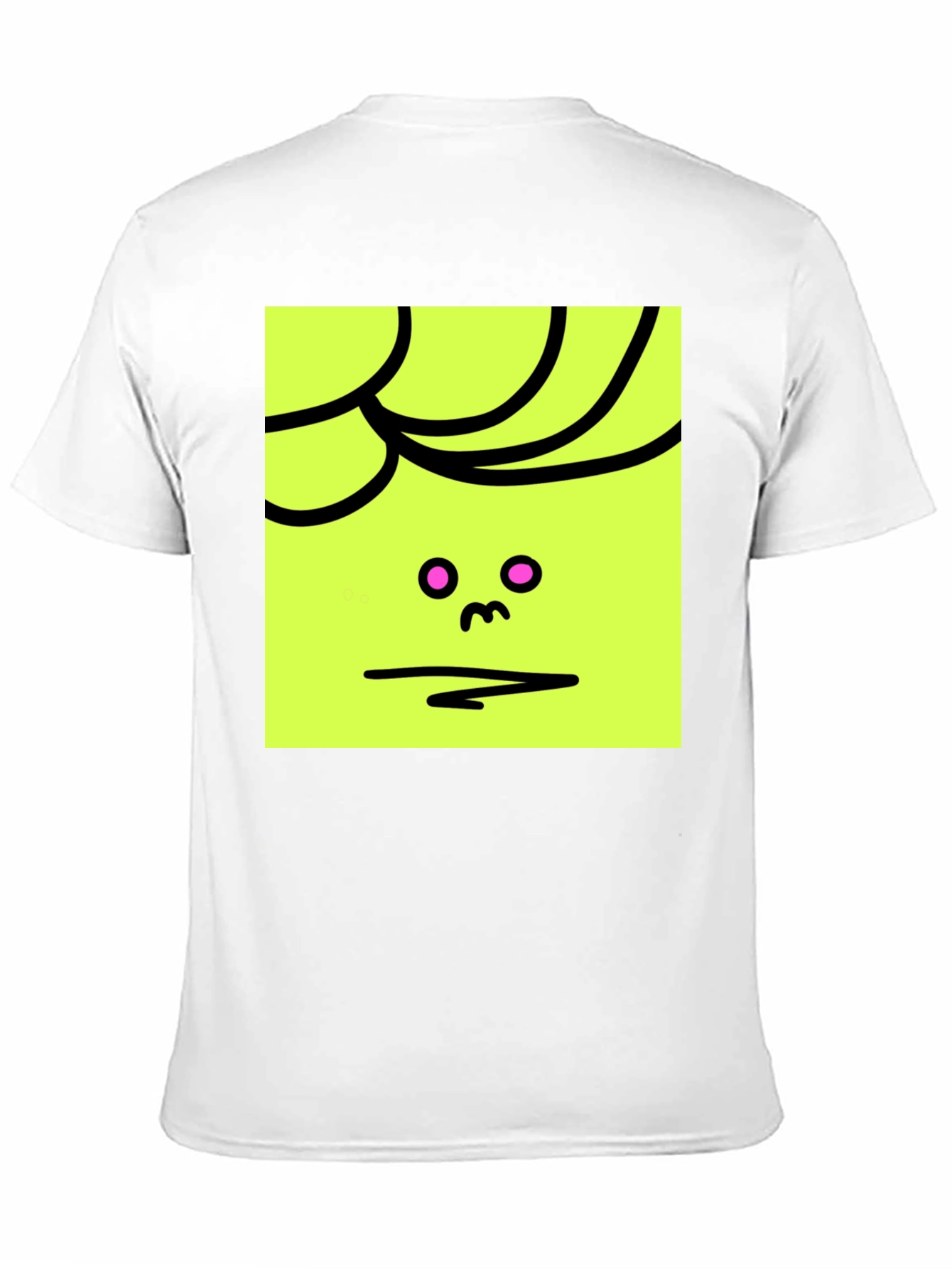 Abstract Face Graphic Tee - Black Cotton Blend