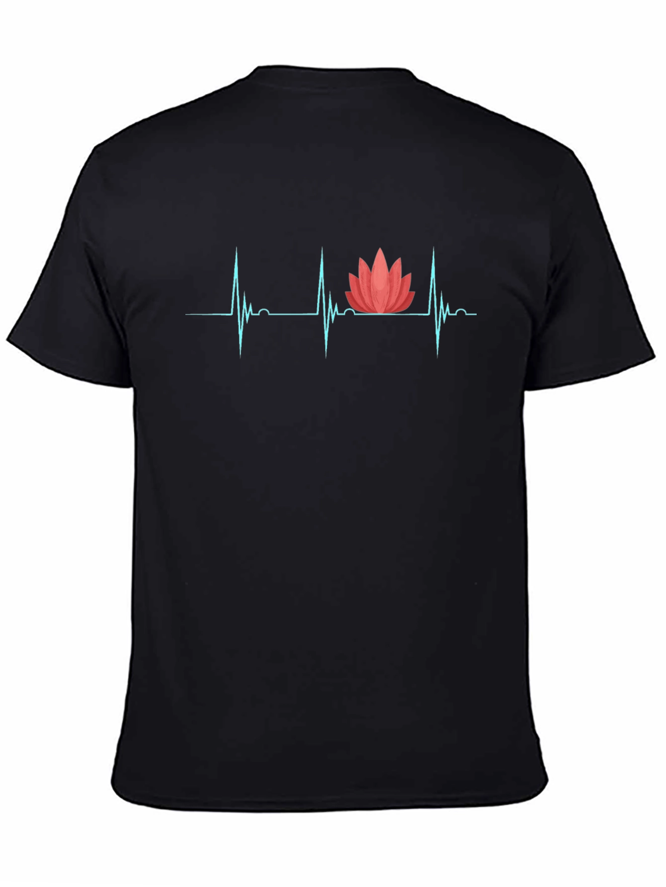 Heartbeat Lotus Graphic Tee - Black T-Shirt
