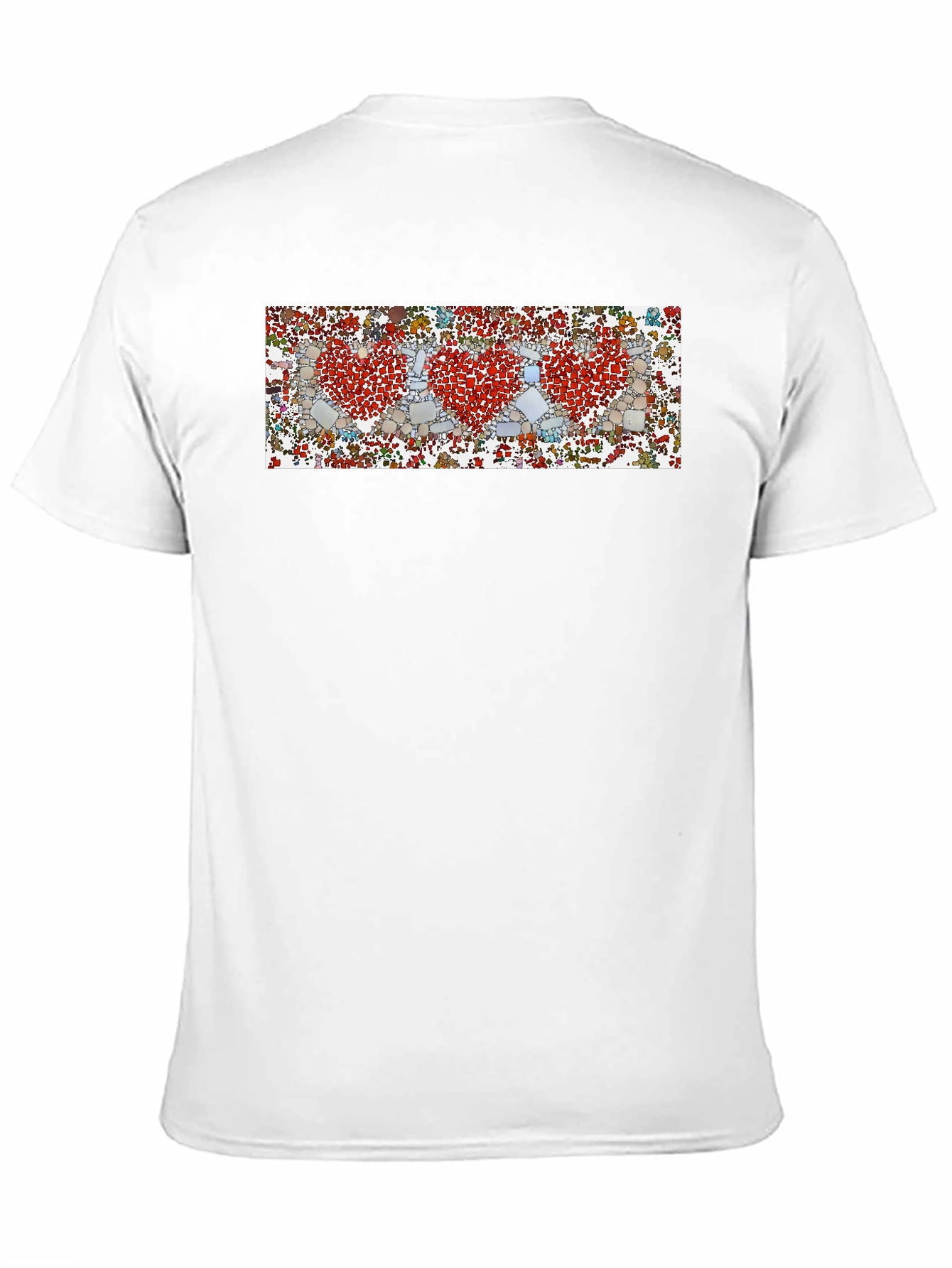 Heart Mosaic Graphic Tee - Stylish Mens Black T-Shirt