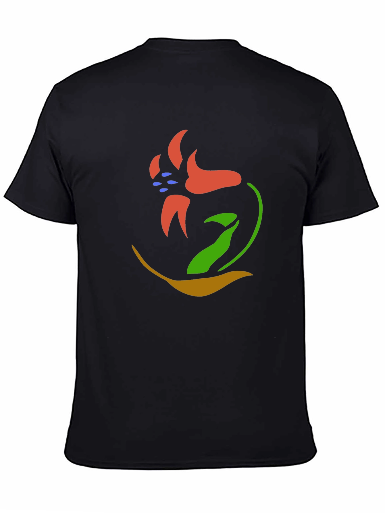 Abstract Flower Graphic Tee - Black Unisex T-Shirt