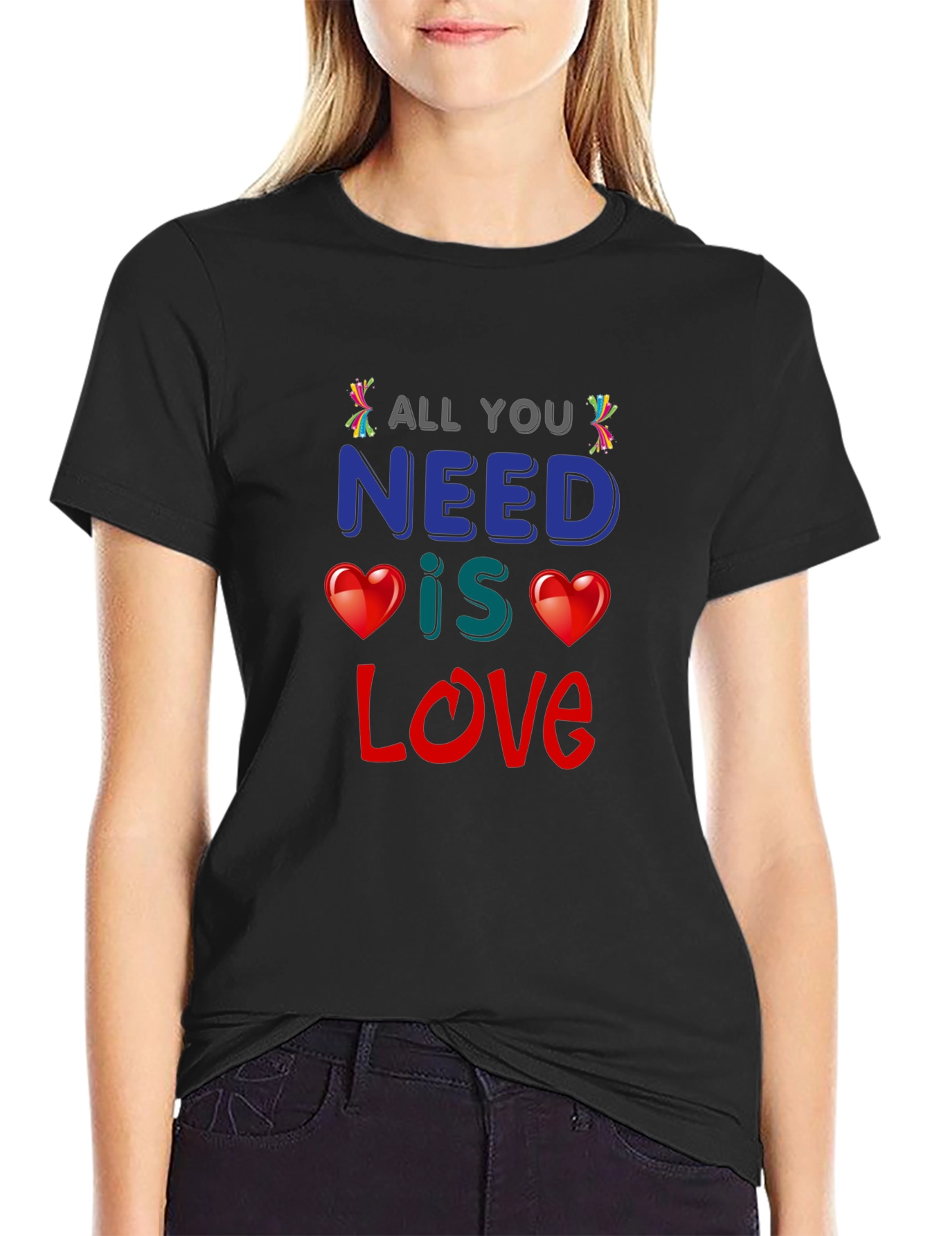 All You Need Is Love Graphic Tee - Black