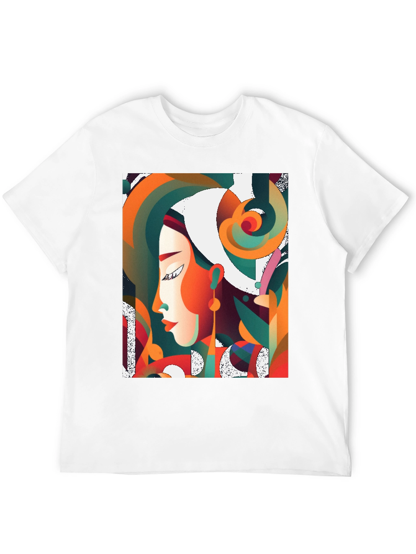 Abstract Art Woman Graphic Black T-Shirt