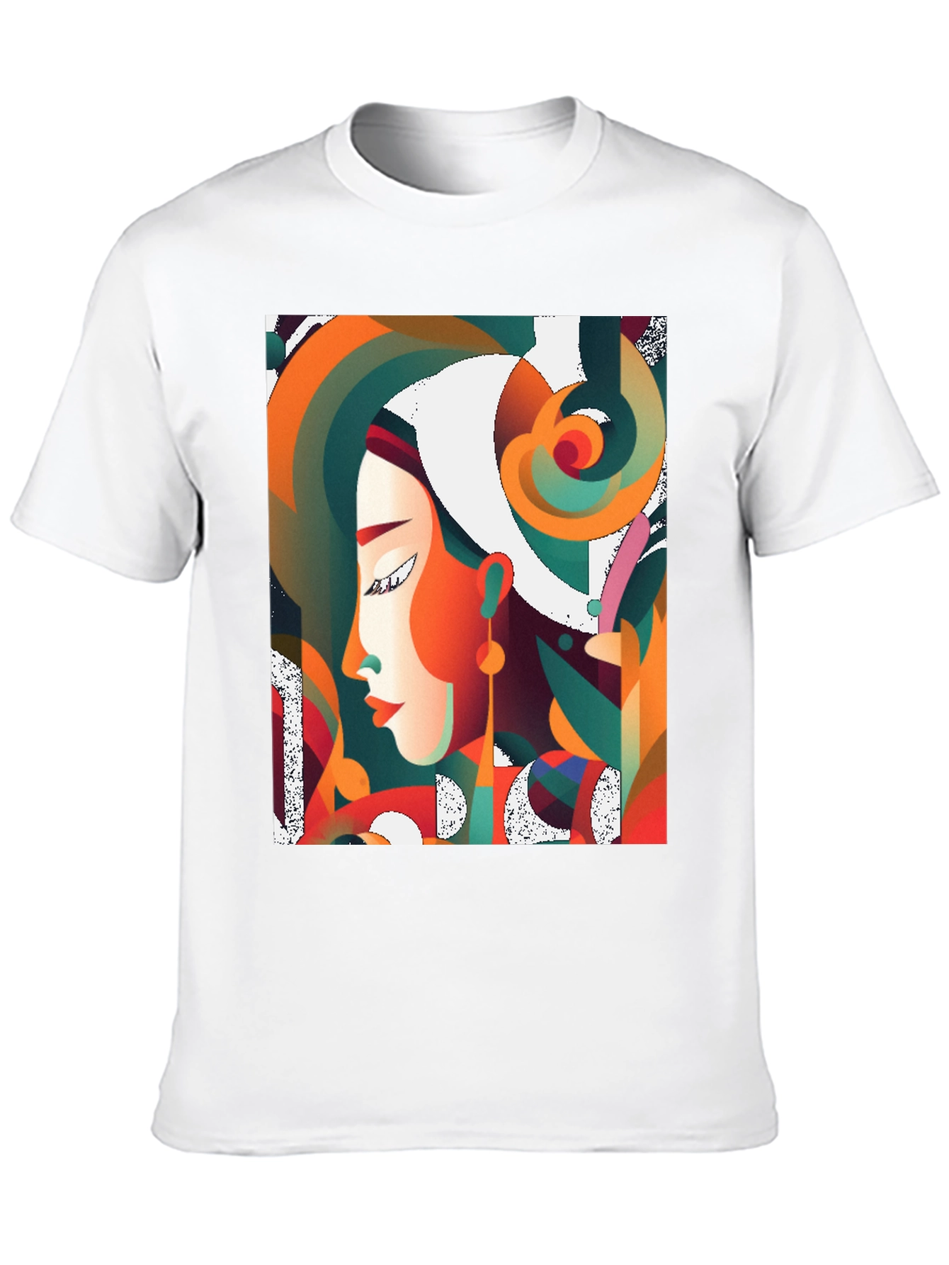 Abstract Art Woman Graphic Black T-Shirt