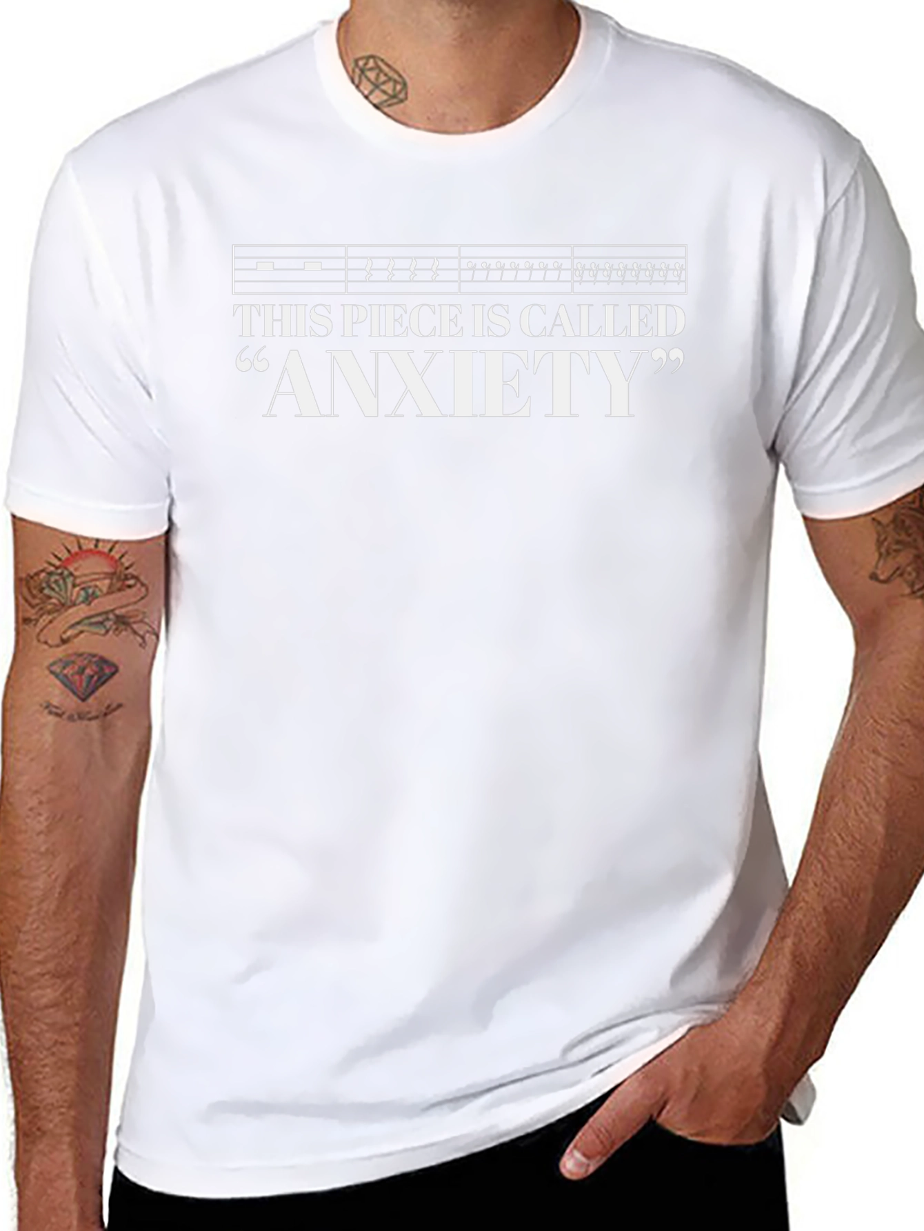 Anxiety Music Note Graphic T-Shirt - Soft Cotton Tee