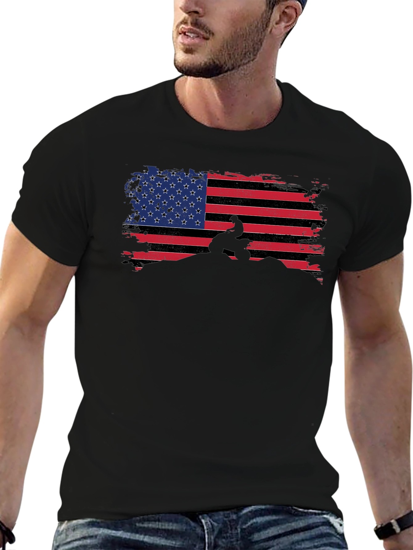 American Flag ATV Rider Graphic Tee