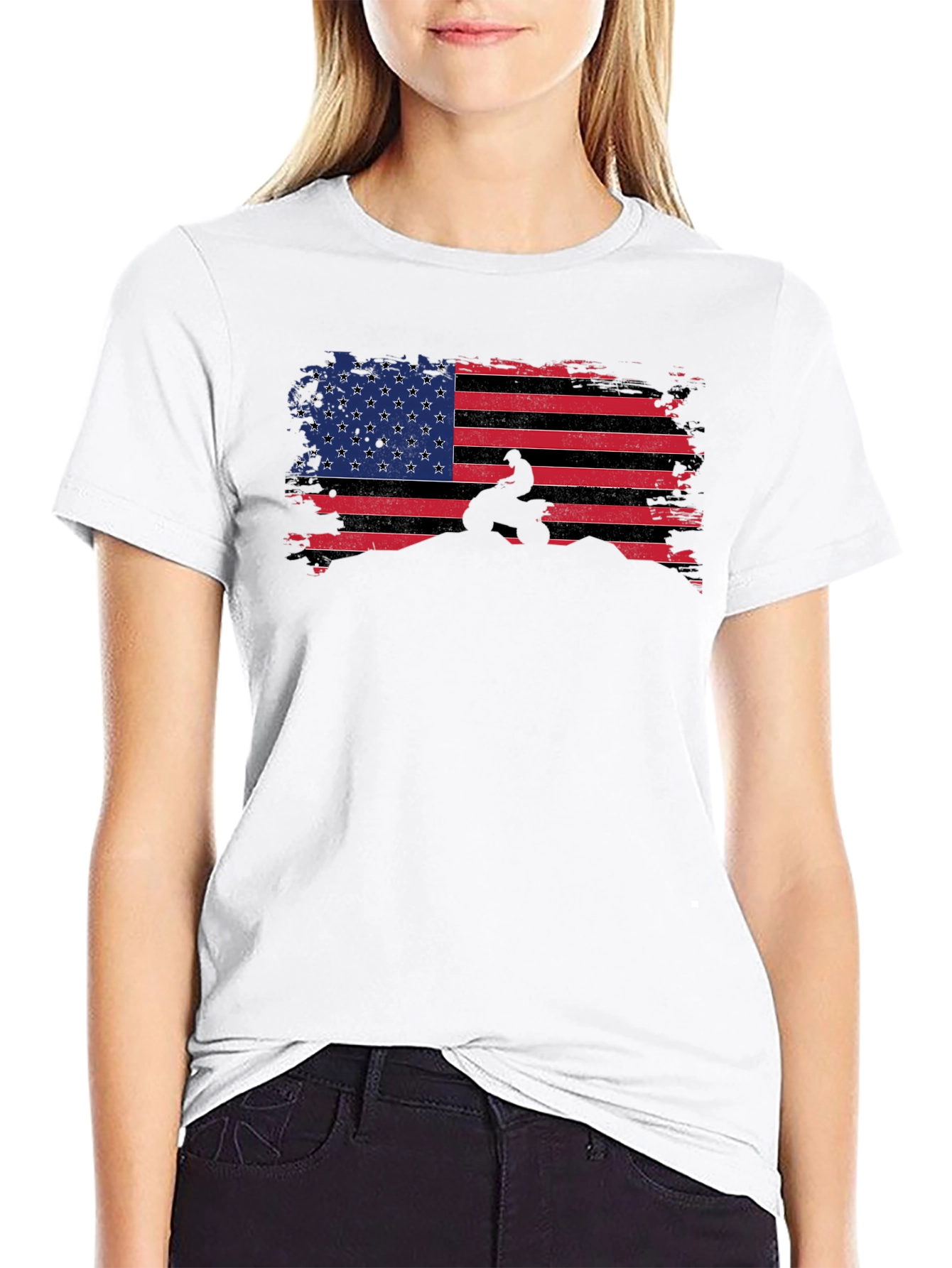 American Flag ATV Rider Graphic Tee
