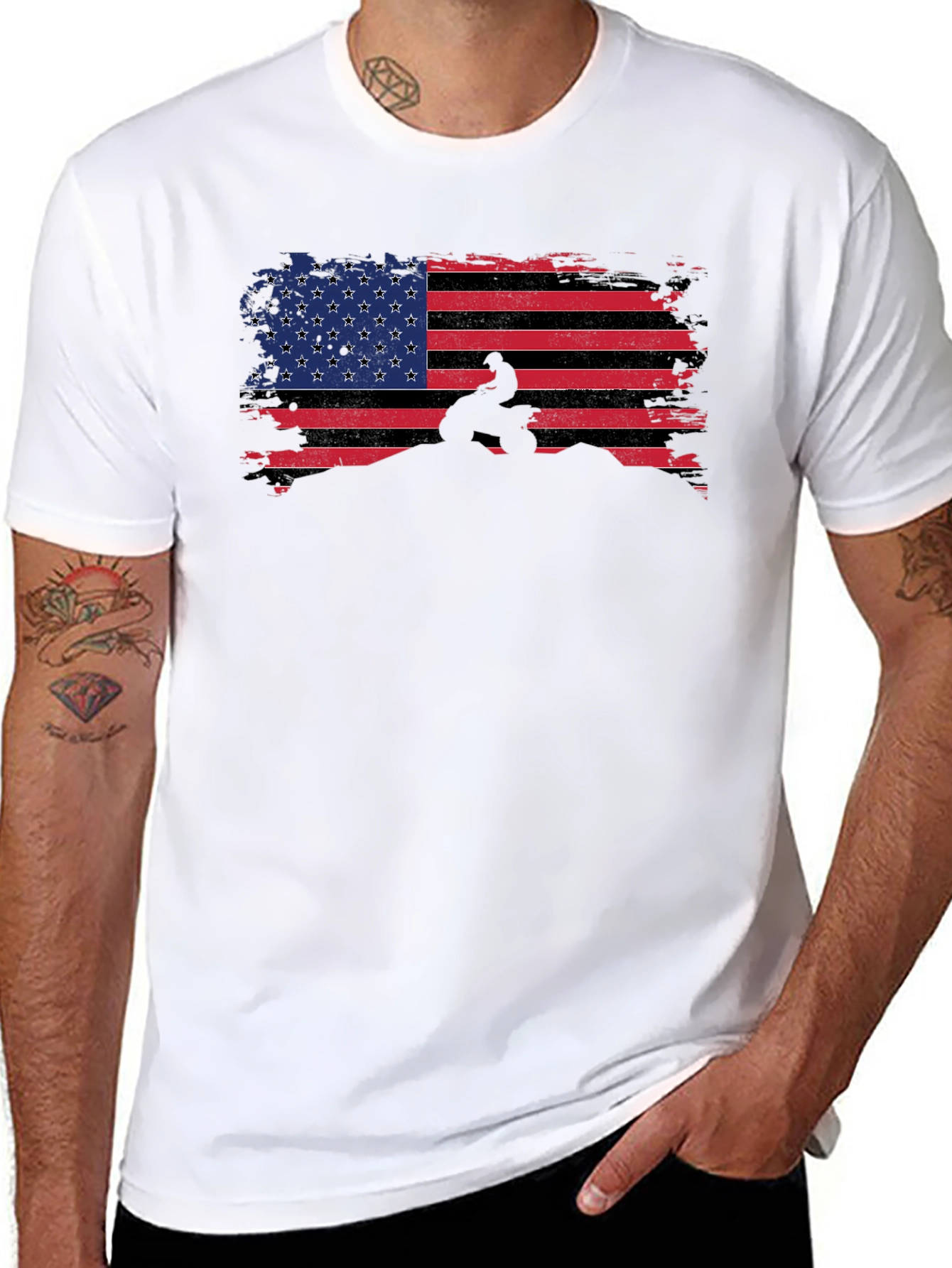 American Flag ATV Rider Graphic Tee