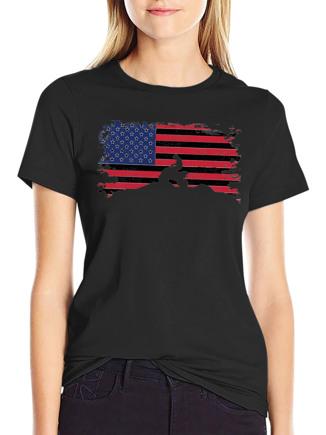 American Flag ATV Rider Graphic Tee