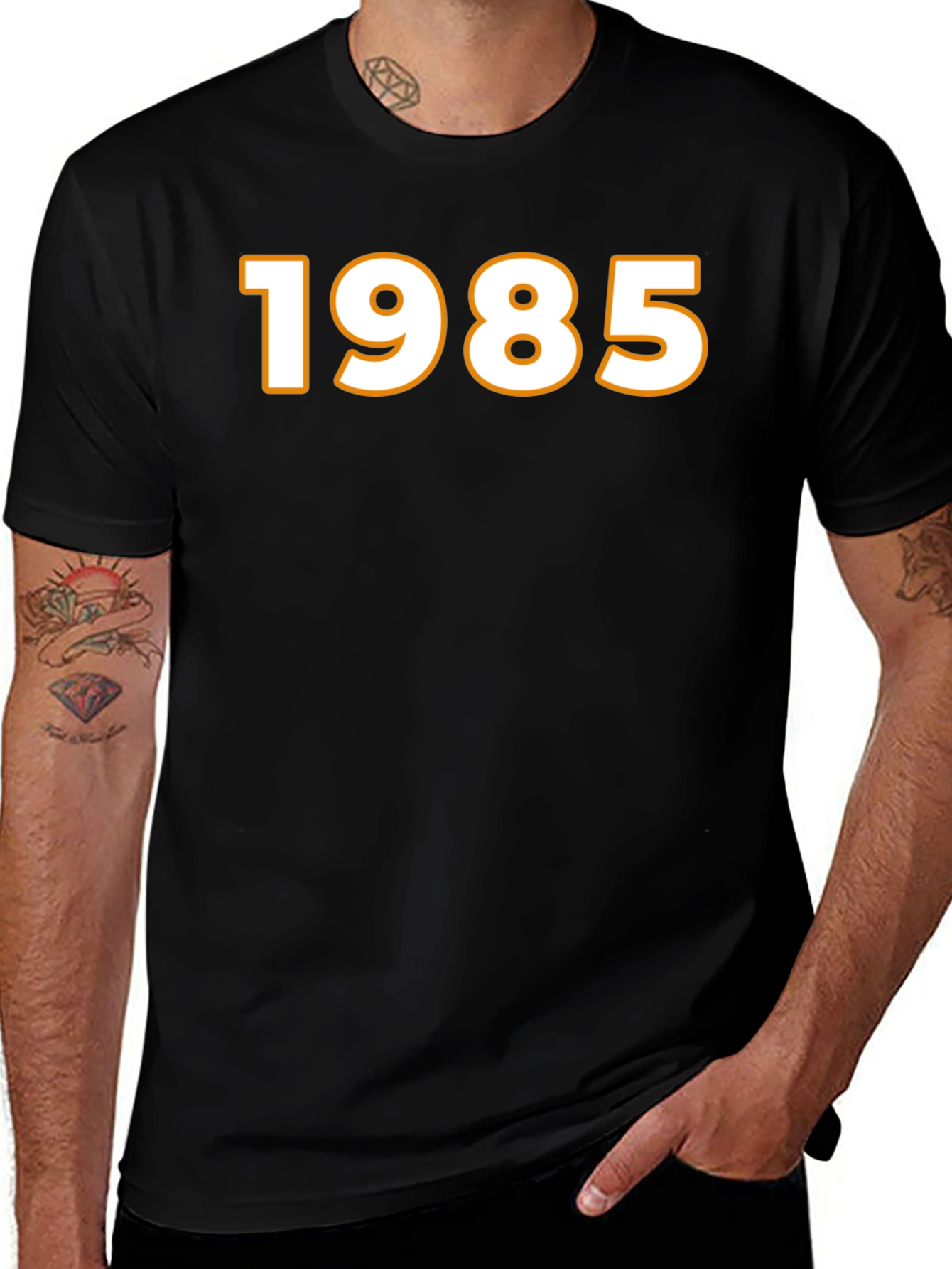 1985 Graphic Tee - Retro Style Black T-Shirt