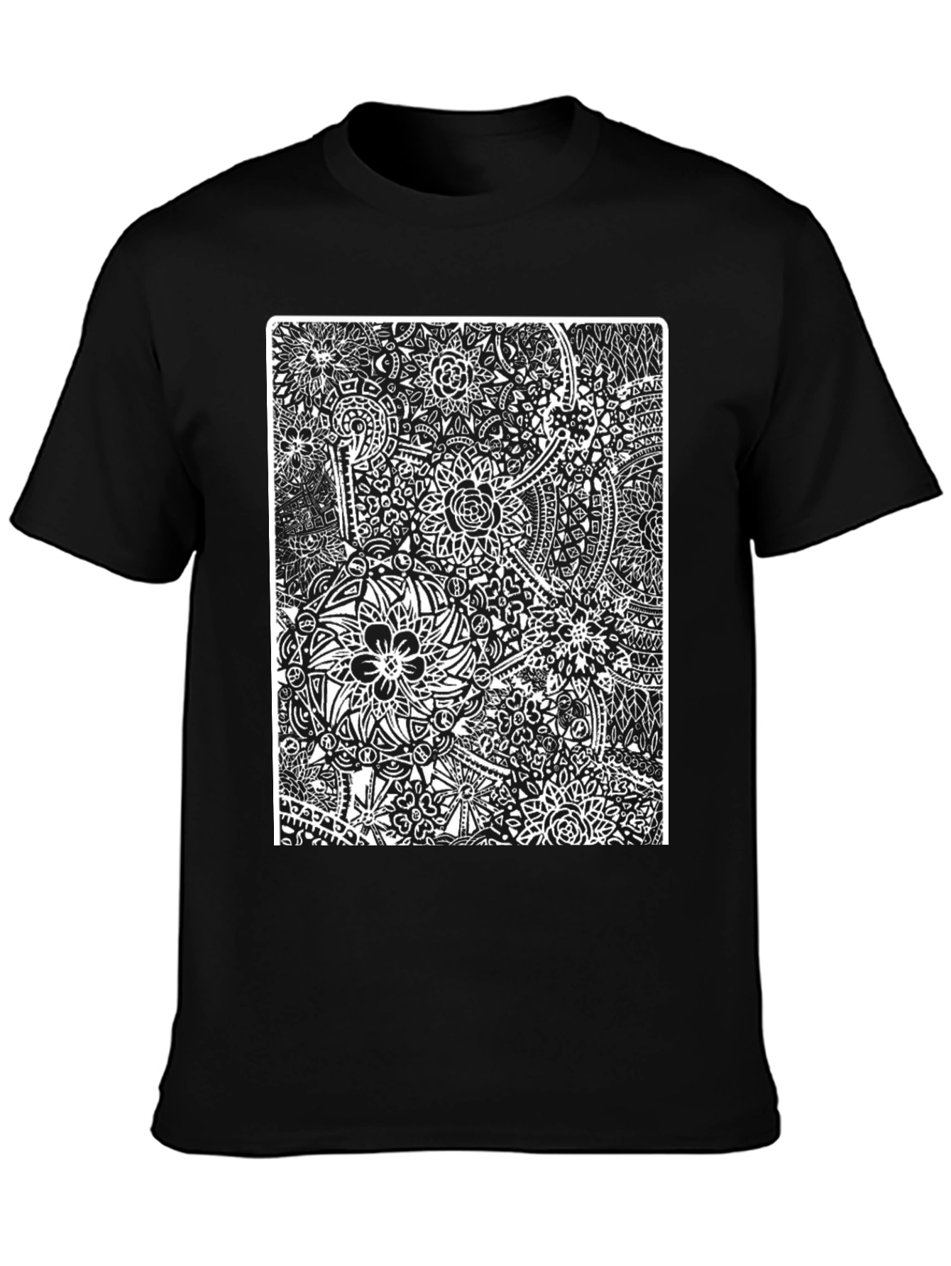Abstract Floral Black T-Shirt