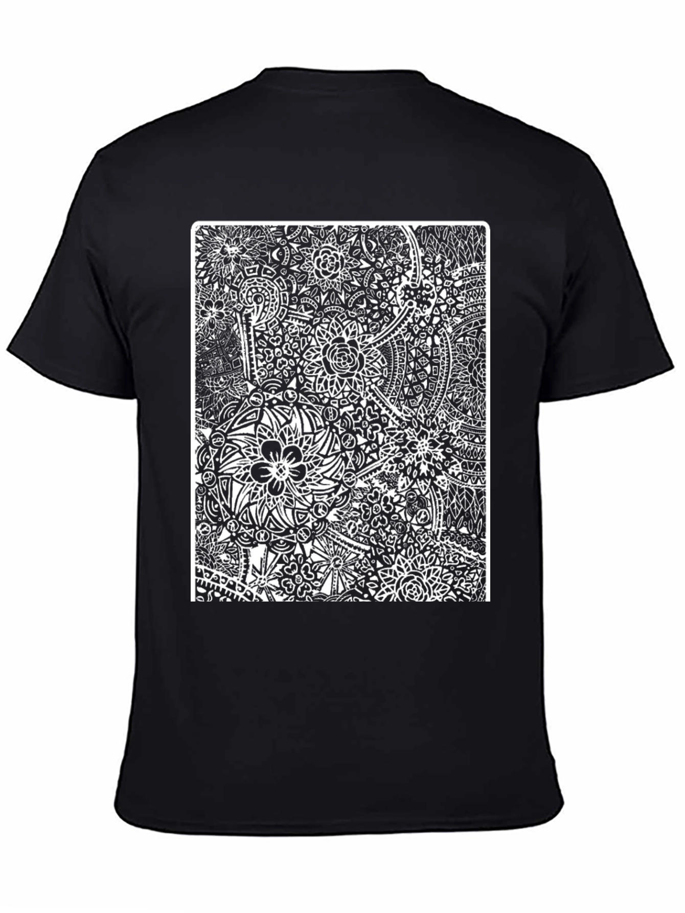 Abstract Floral Black T-Shirt